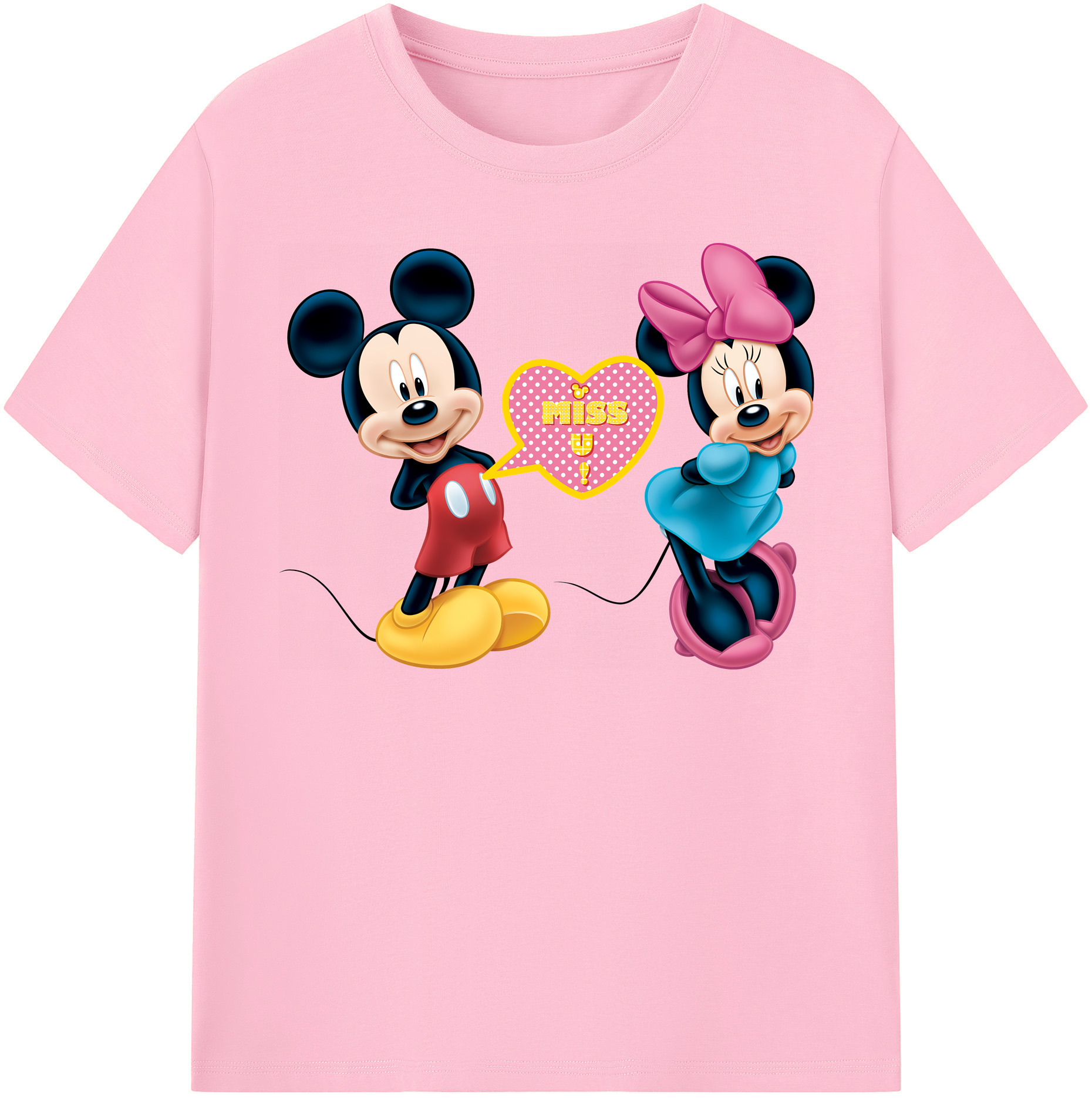 （画像用） ミッキーマウス Mickey Mouse 綿100％半袖Tシャツ（フロントプリント）