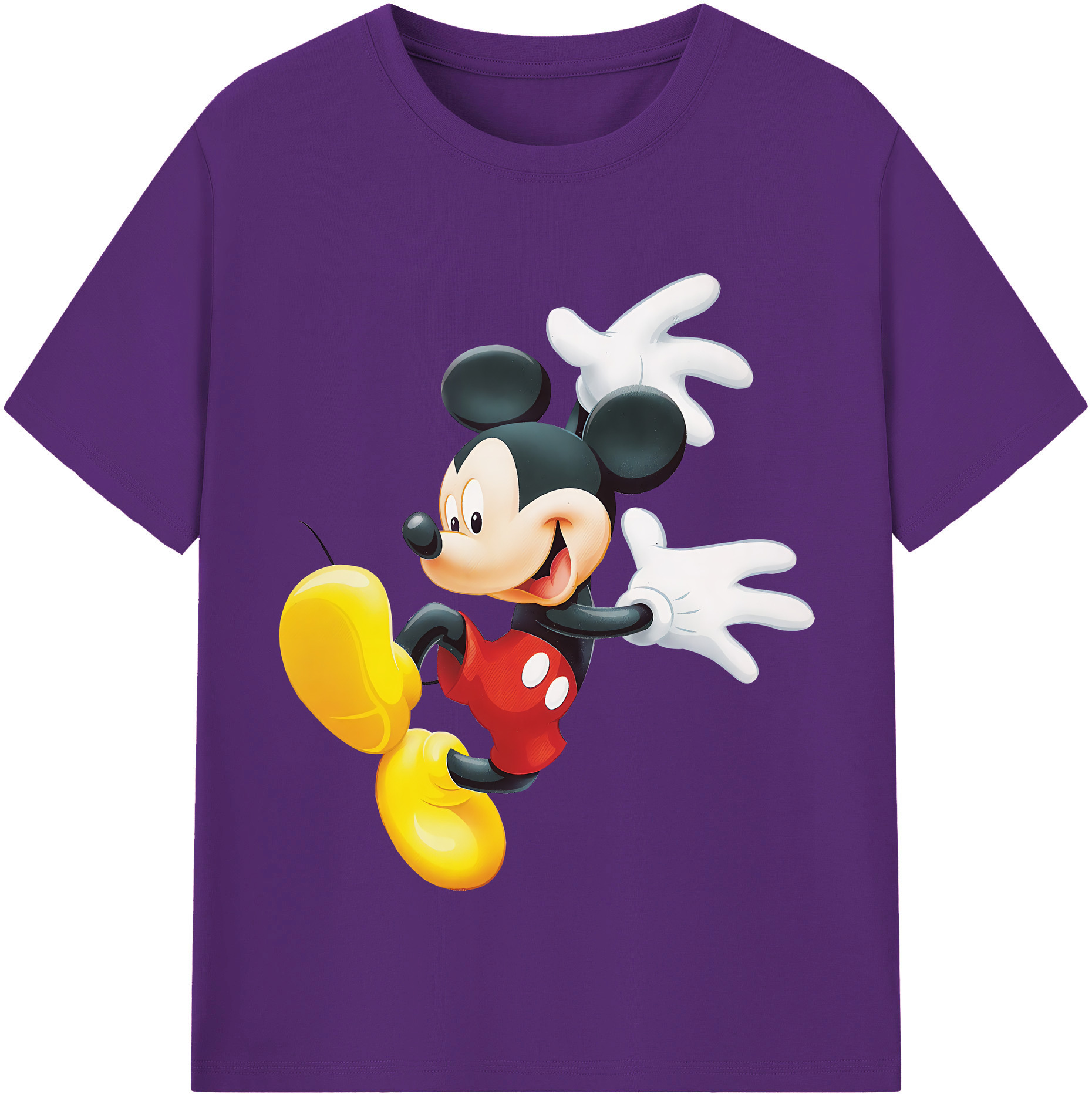 （画像用） ミッキーマウス Mickey Mouse 綿100％半袖Tシャツ（フロントプリント）