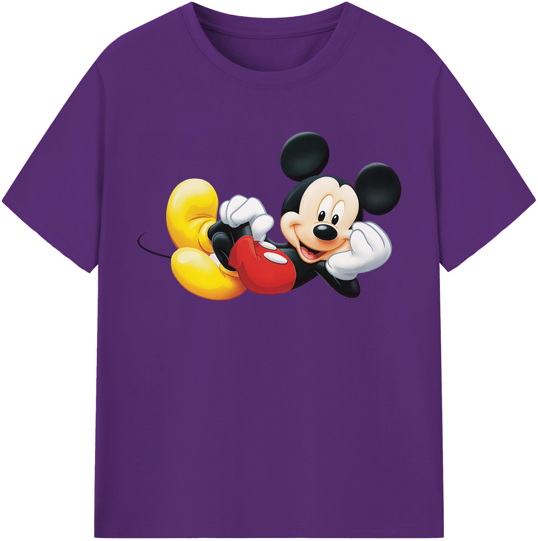 （画像用） ミッキーマウス Mickey Mouse 綿100％半袖Tシャツ（フロントプリント）