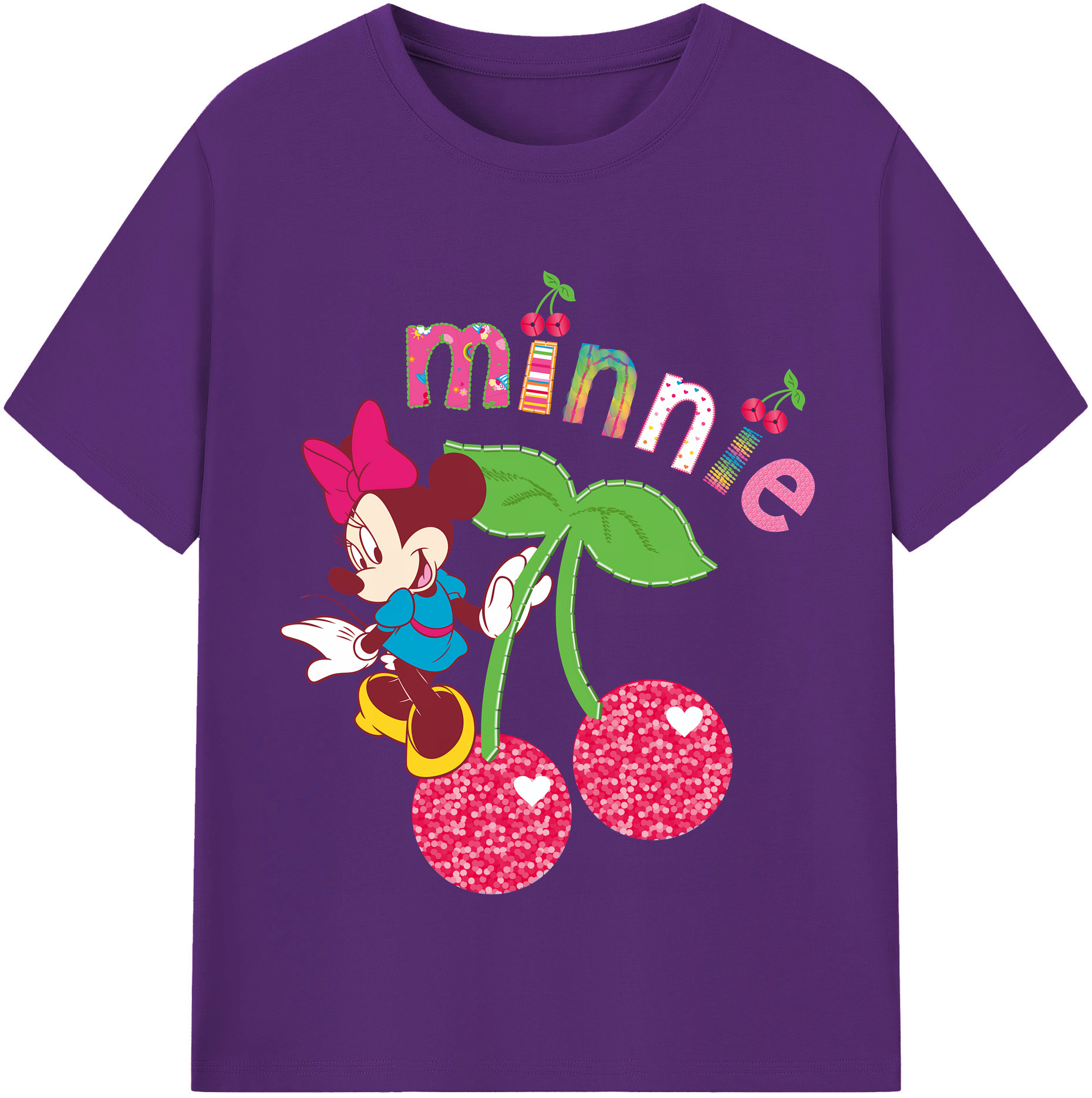 （画像用） ミッキーマウス Mickey Mouse 綿100％半袖Tシャツ（フロントプリント）