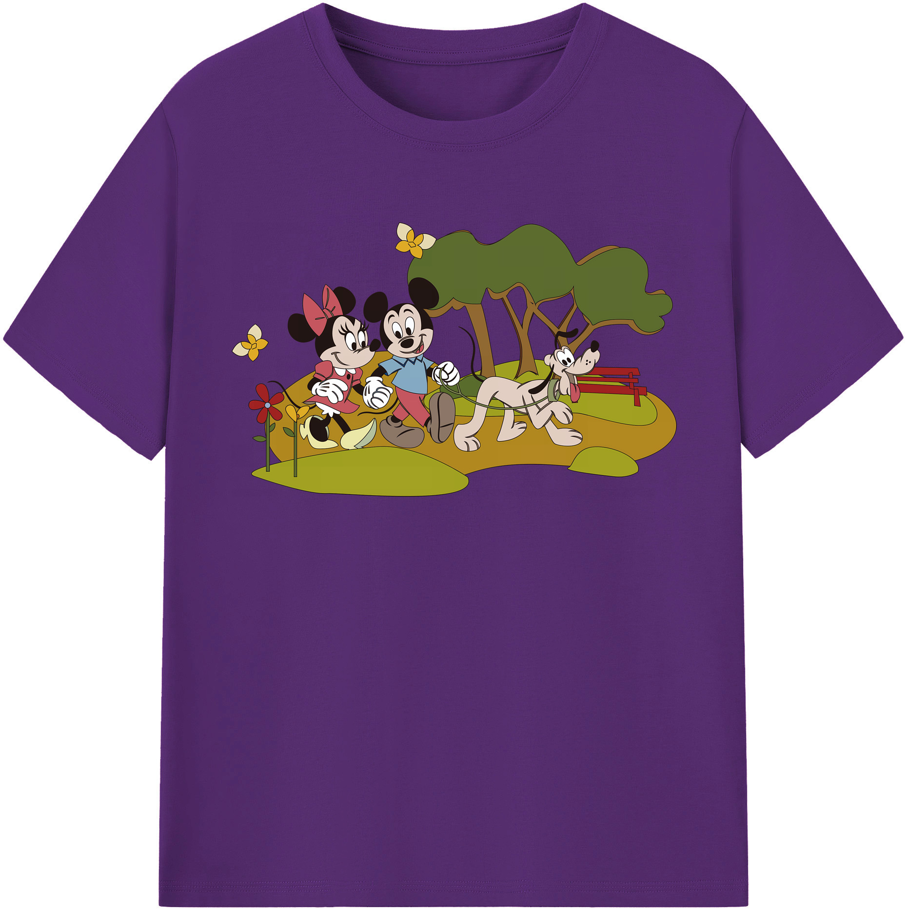 （画像用） ミッキーマウス Mickey Mouse 綿100％半袖Tシャツ（フロントプリント）