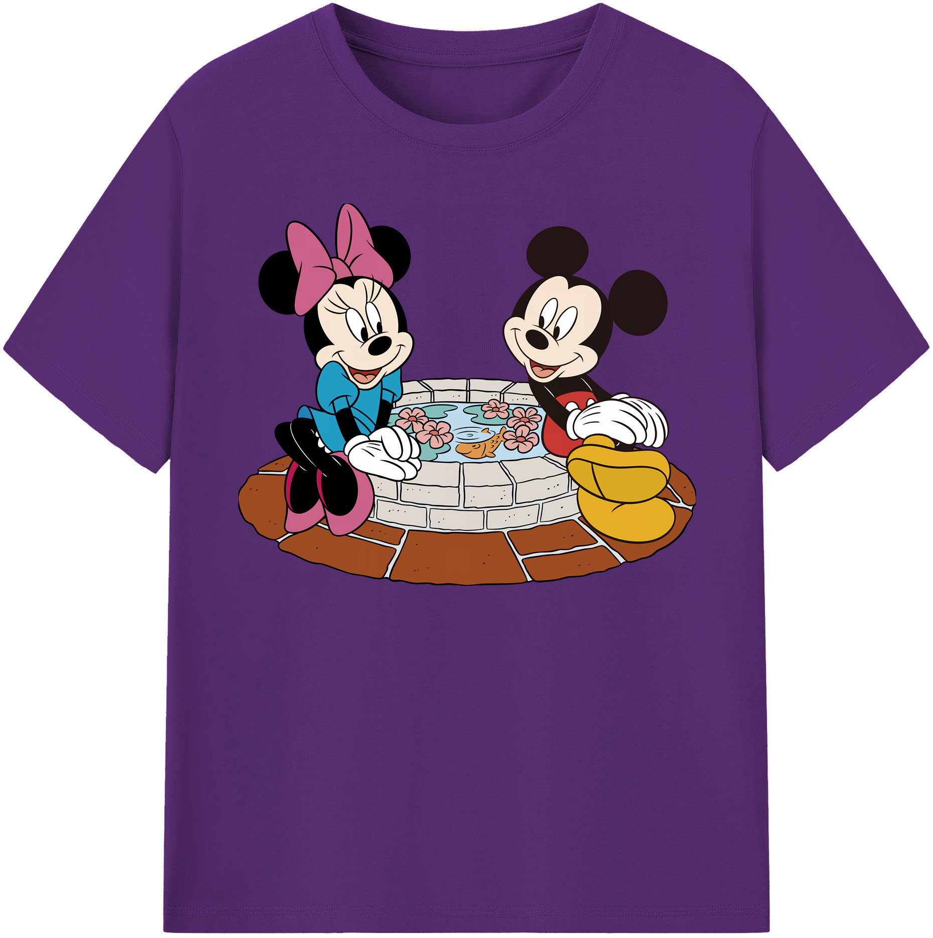 （画像用） ミッキーマウス Mickey Mouse 綿100％半袖Tシャツ（フロントプリント）