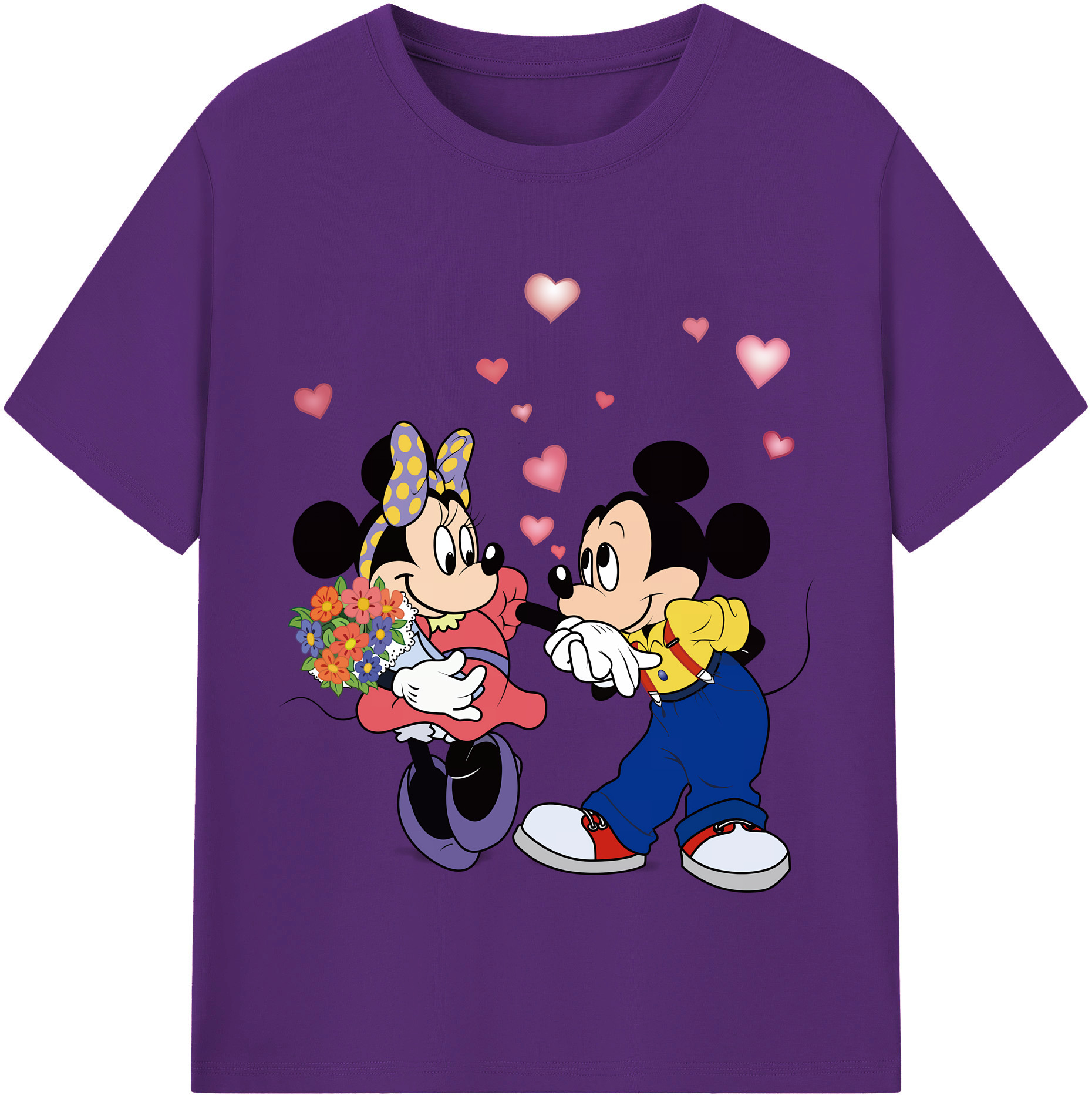 （画像用） ミッキーマウス Mickey Mouse 綿100％半袖Tシャツ（フロントプリント）