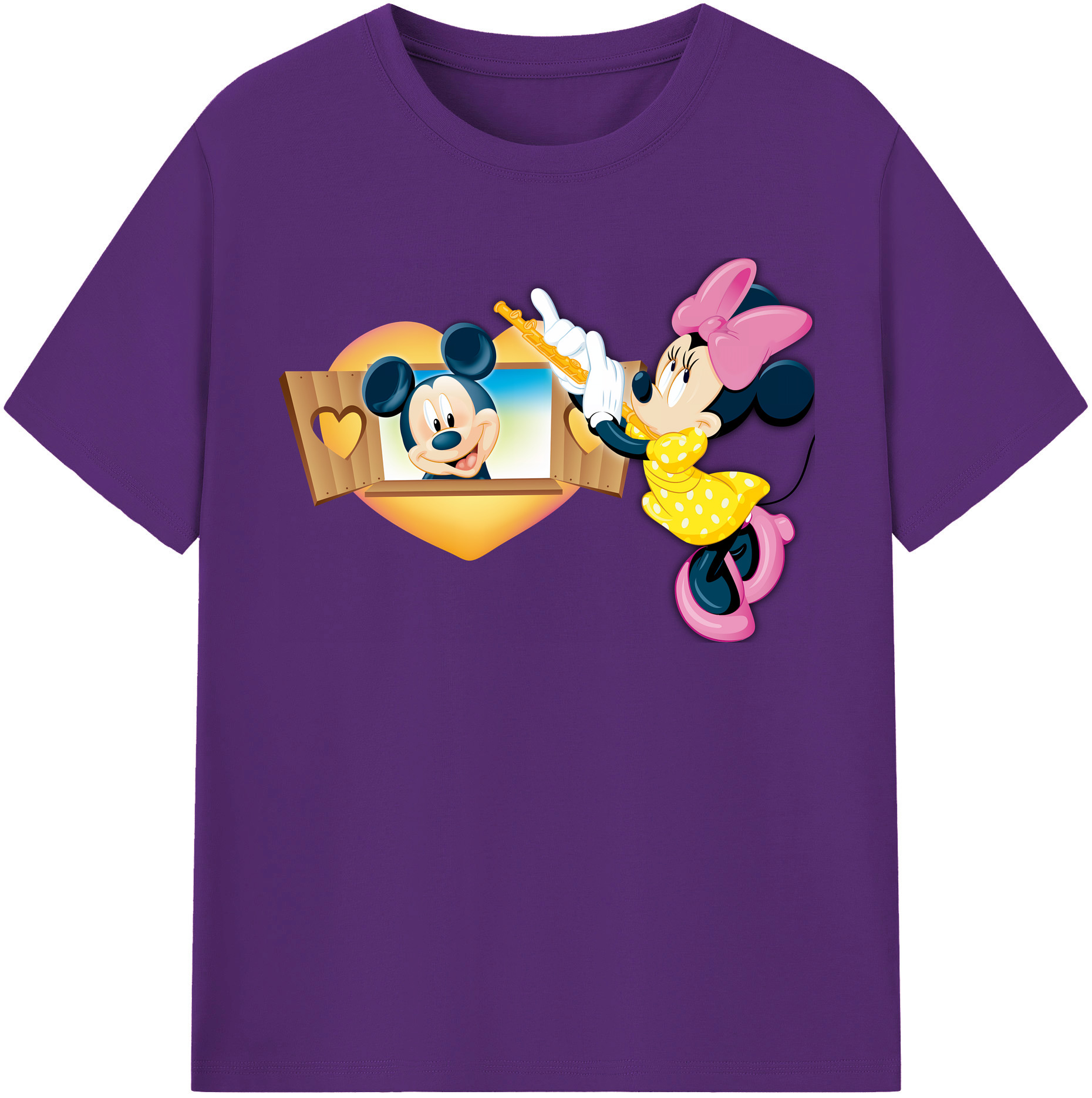 （画像用） ミッキーマウス Mickey Mouse 綿100％半袖Tシャツ（フロントプリント）