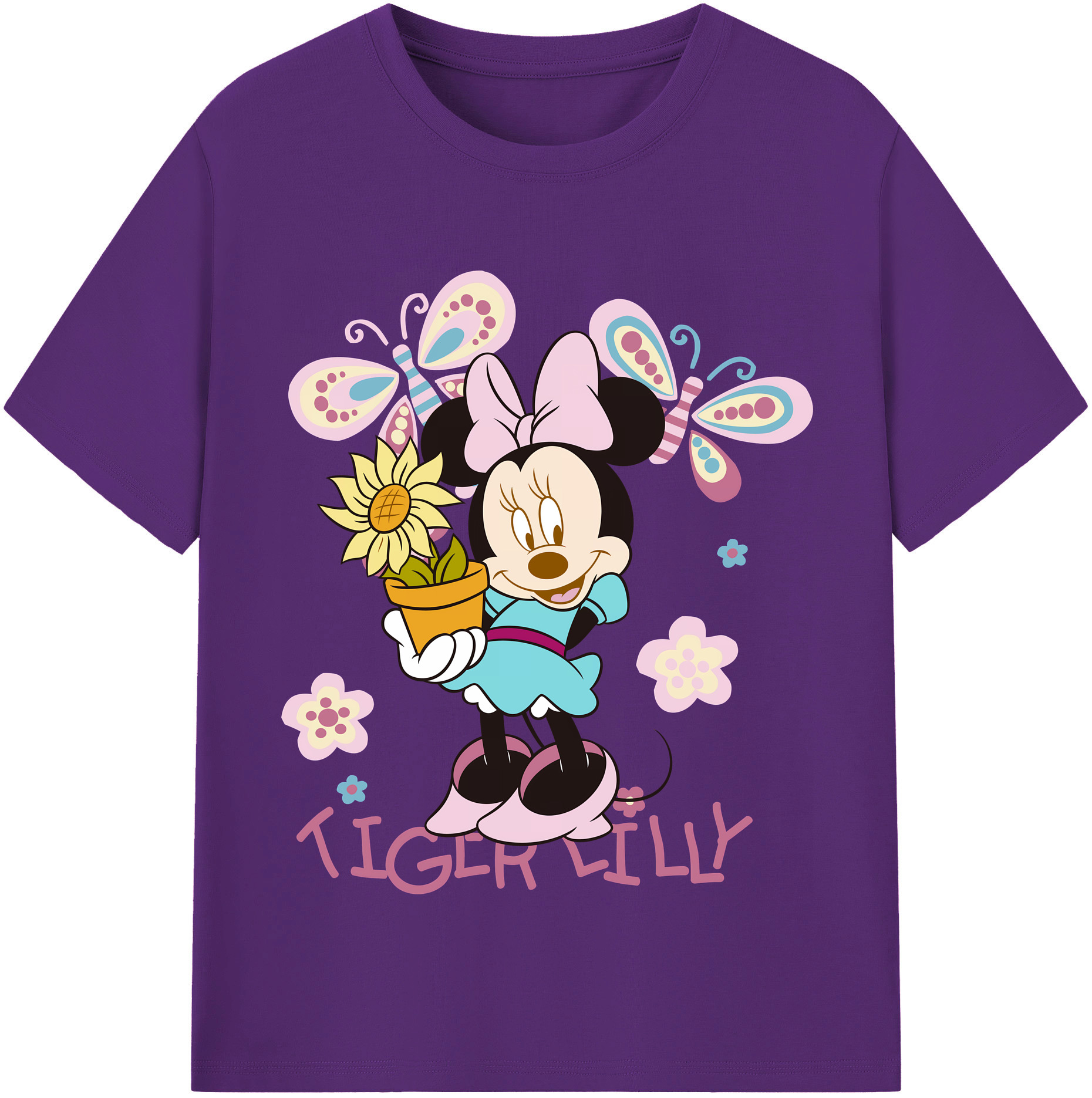 （画像用） ミッキーマウス Mickey Mouse 綿100％半袖Tシャツ（フロントプリント）