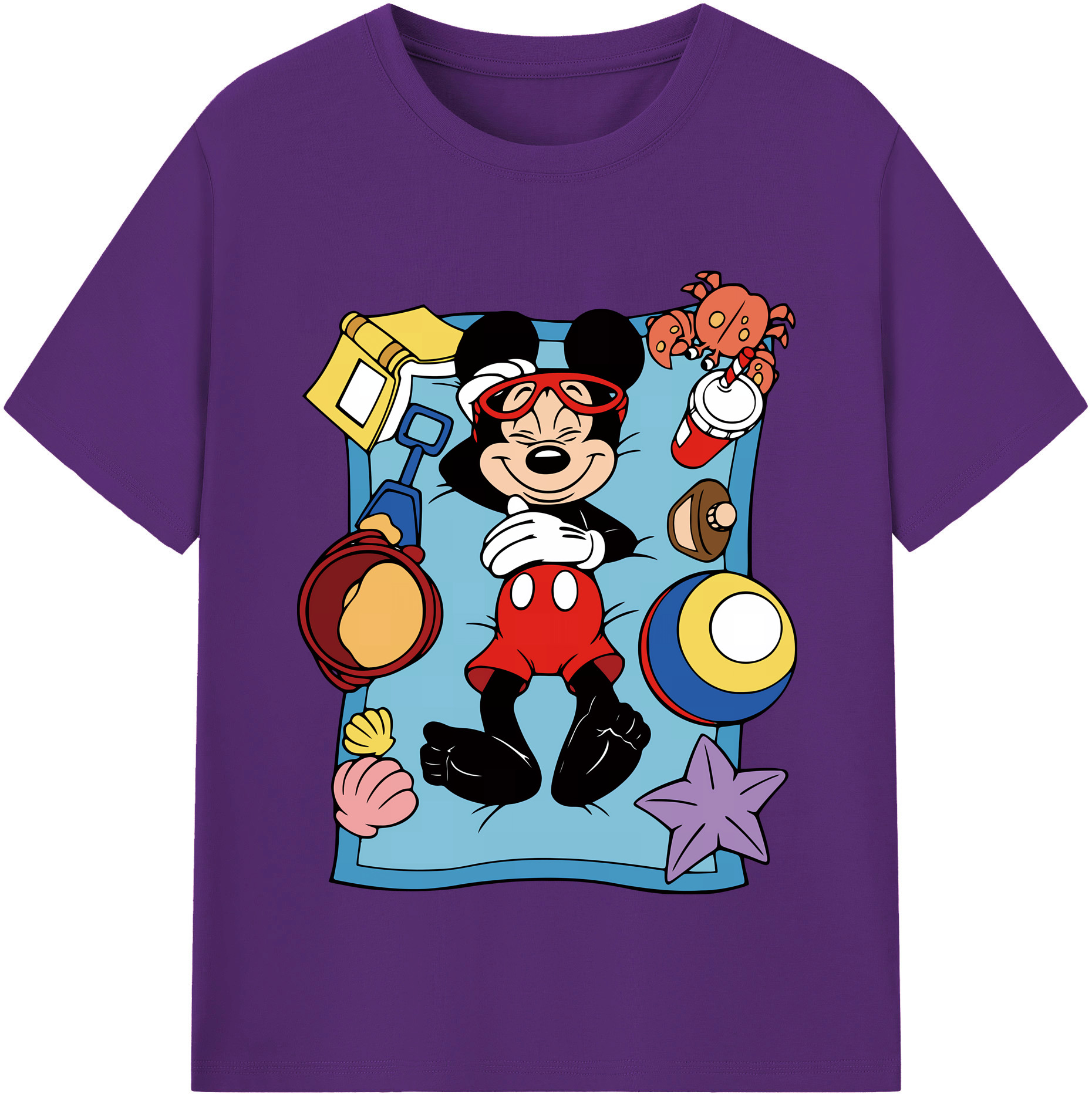 （画像用） ミッキーマウス Mickey Mouse 綿100％半袖Tシャツ（フロントプリント）