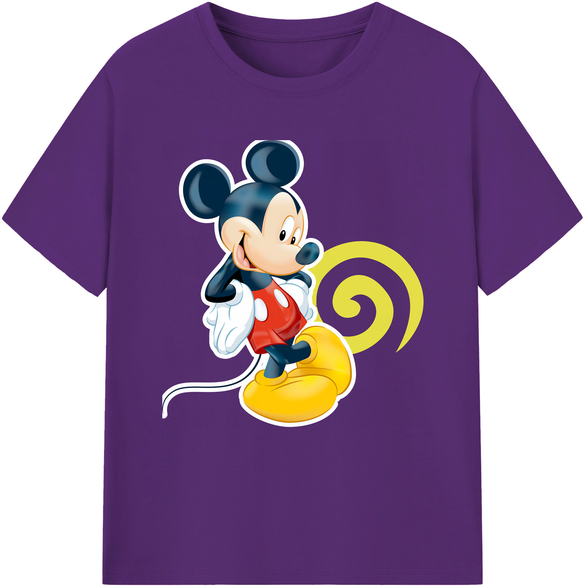 （画像用） ミッキーマウス Mickey Mouse 綿100％半袖Tシャツ（フロントプリント）