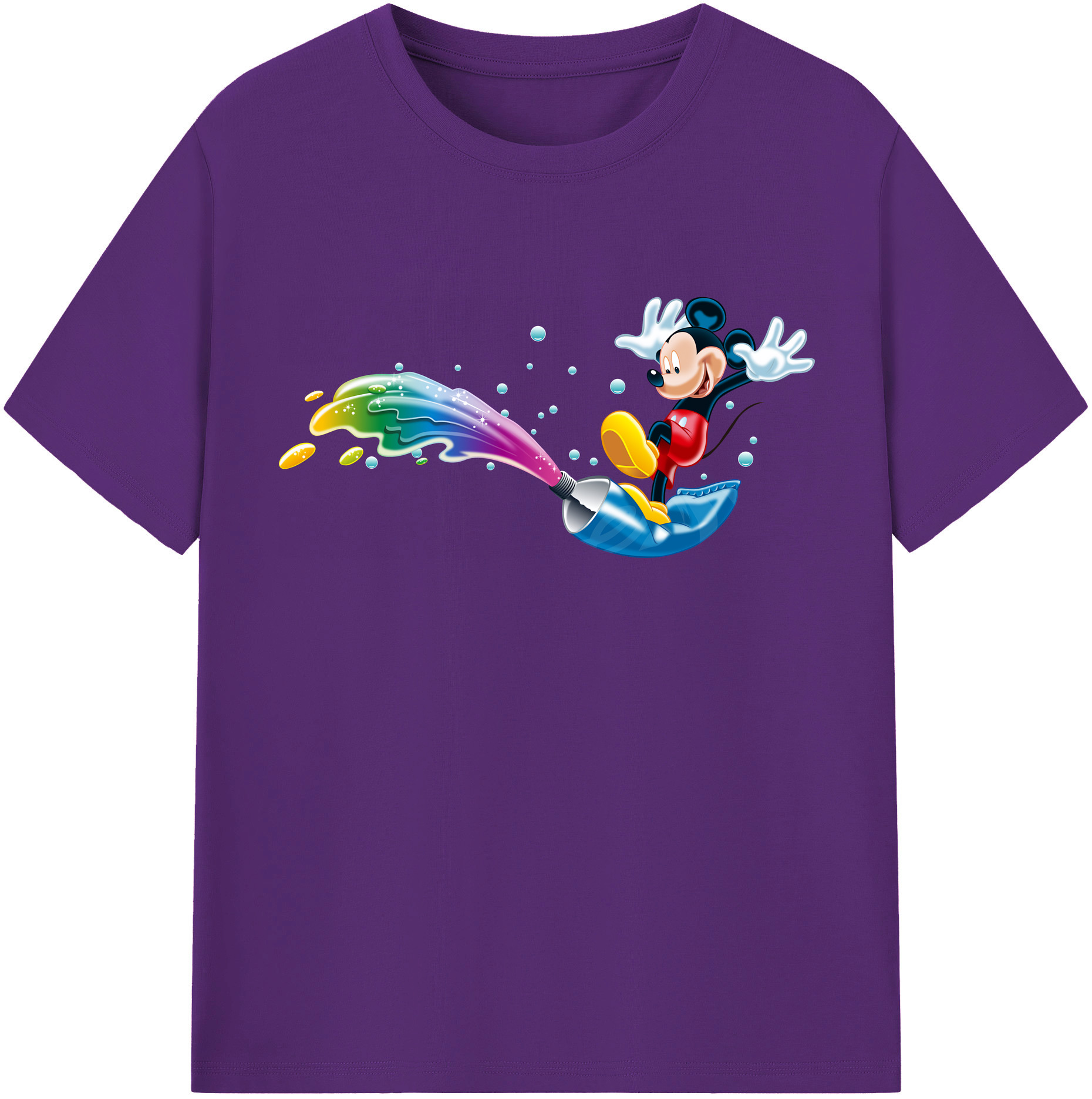 （画像用） ミッキーマウス Mickey Mouse 綿100％半袖Tシャツ（フロントプリント）