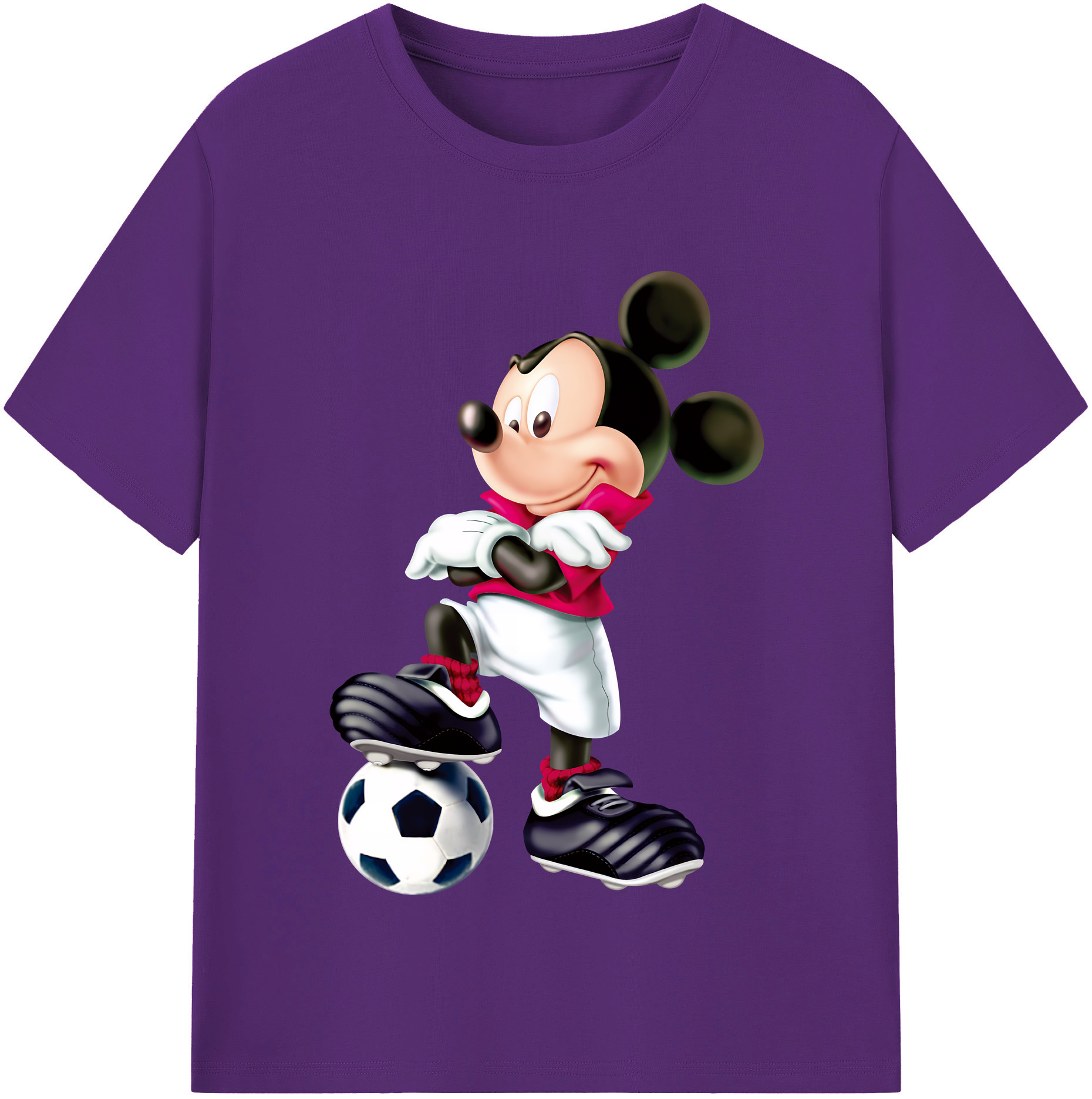 （画像用） ミッキーマウス Mickey Mouse 綿100％半袖Tシャツ（フロントプリント）