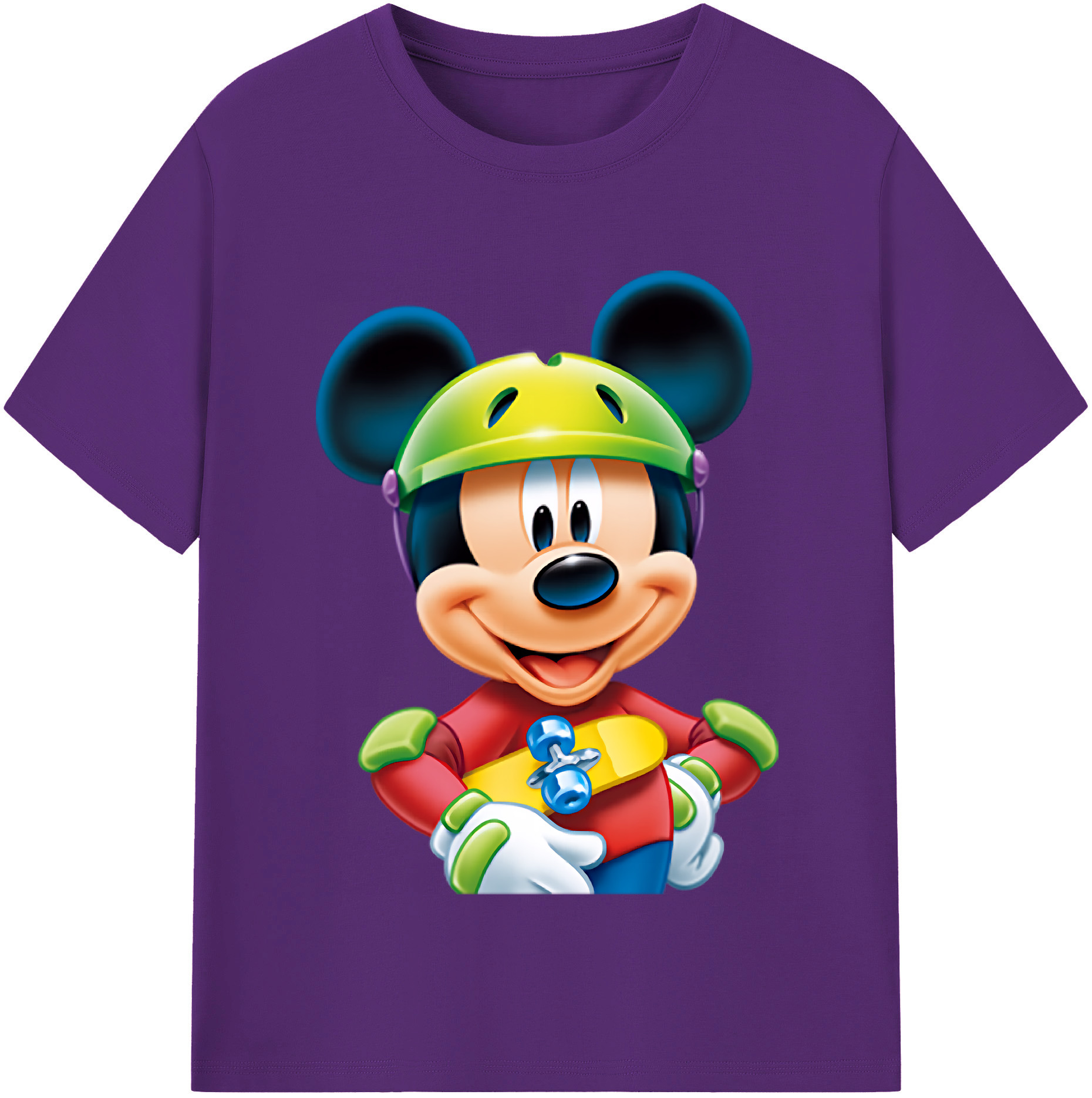 （画像用） ミッキーマウス Mickey Mouse 綿100％半袖Tシャツ（フロントプリント）