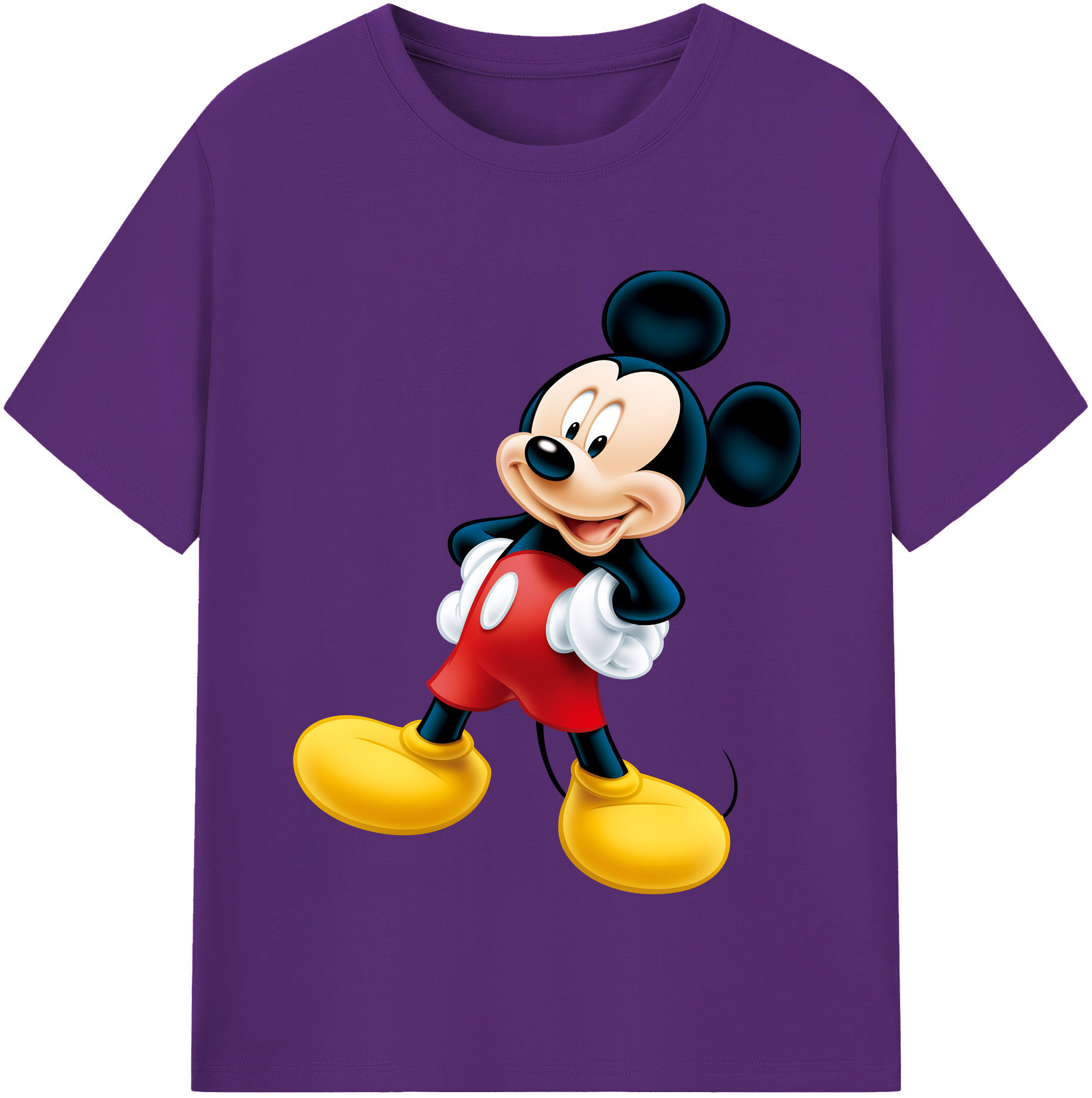 （画像用） ミッキーマウス Mickey Mouse 綿100％半袖Tシャツ（フロントプリント）