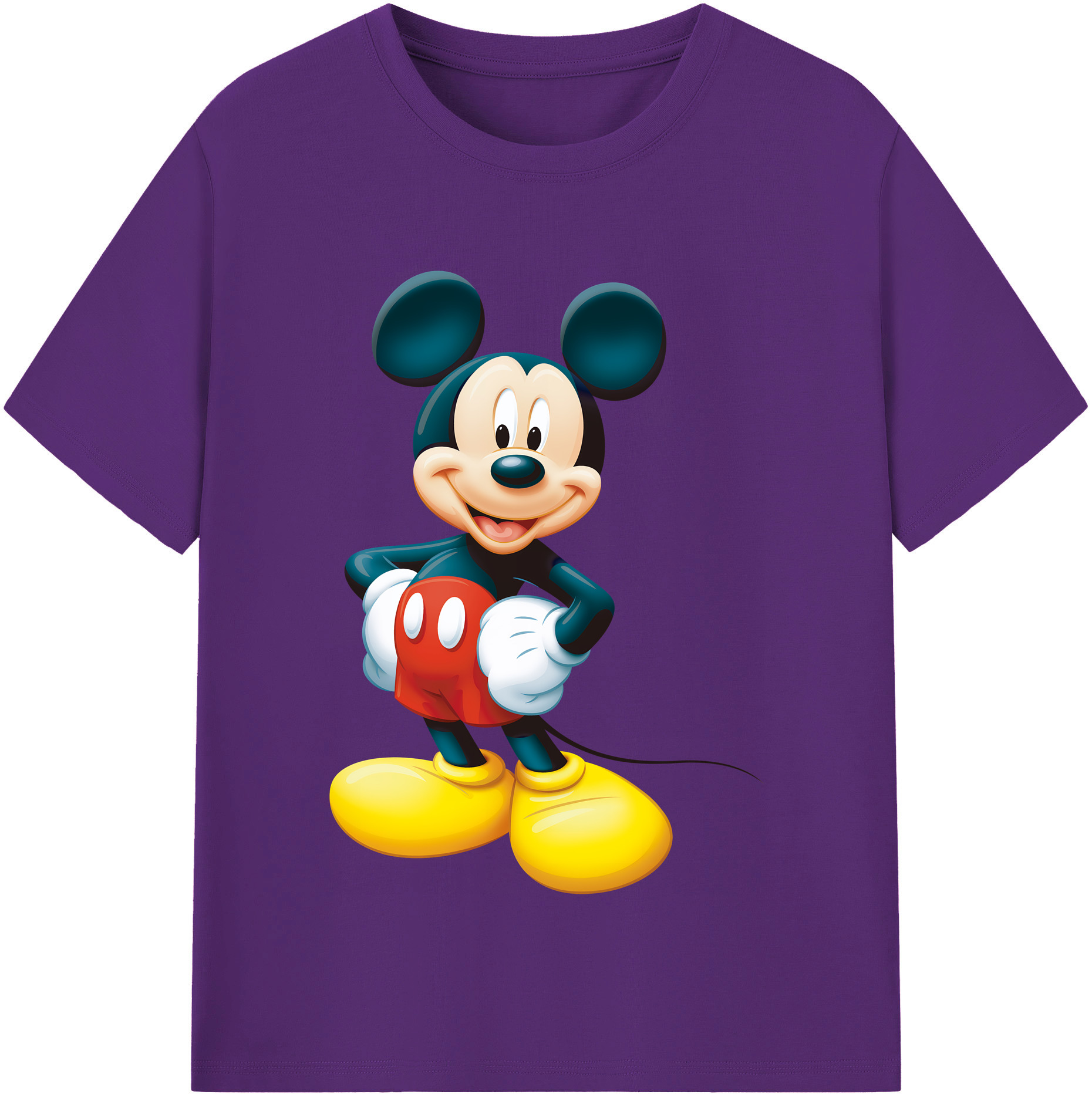（画像用） ミッキーマウス Mickey Mouse 綿100％半袖Tシャツ（フロントプリント）