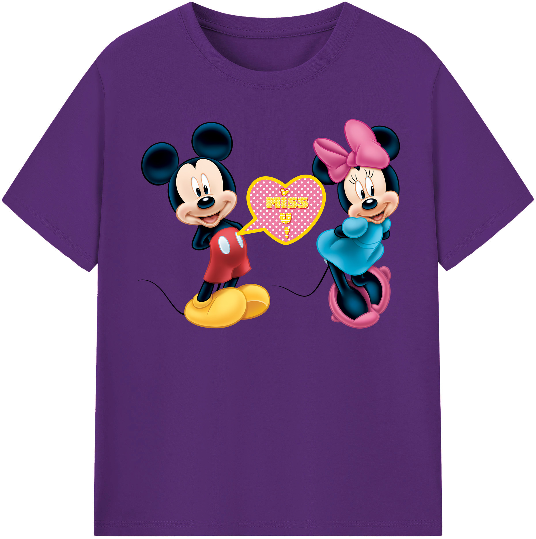 （画像用） ミッキーマウス Mickey Mouse 綿100％半袖Tシャツ（フロントプリント）