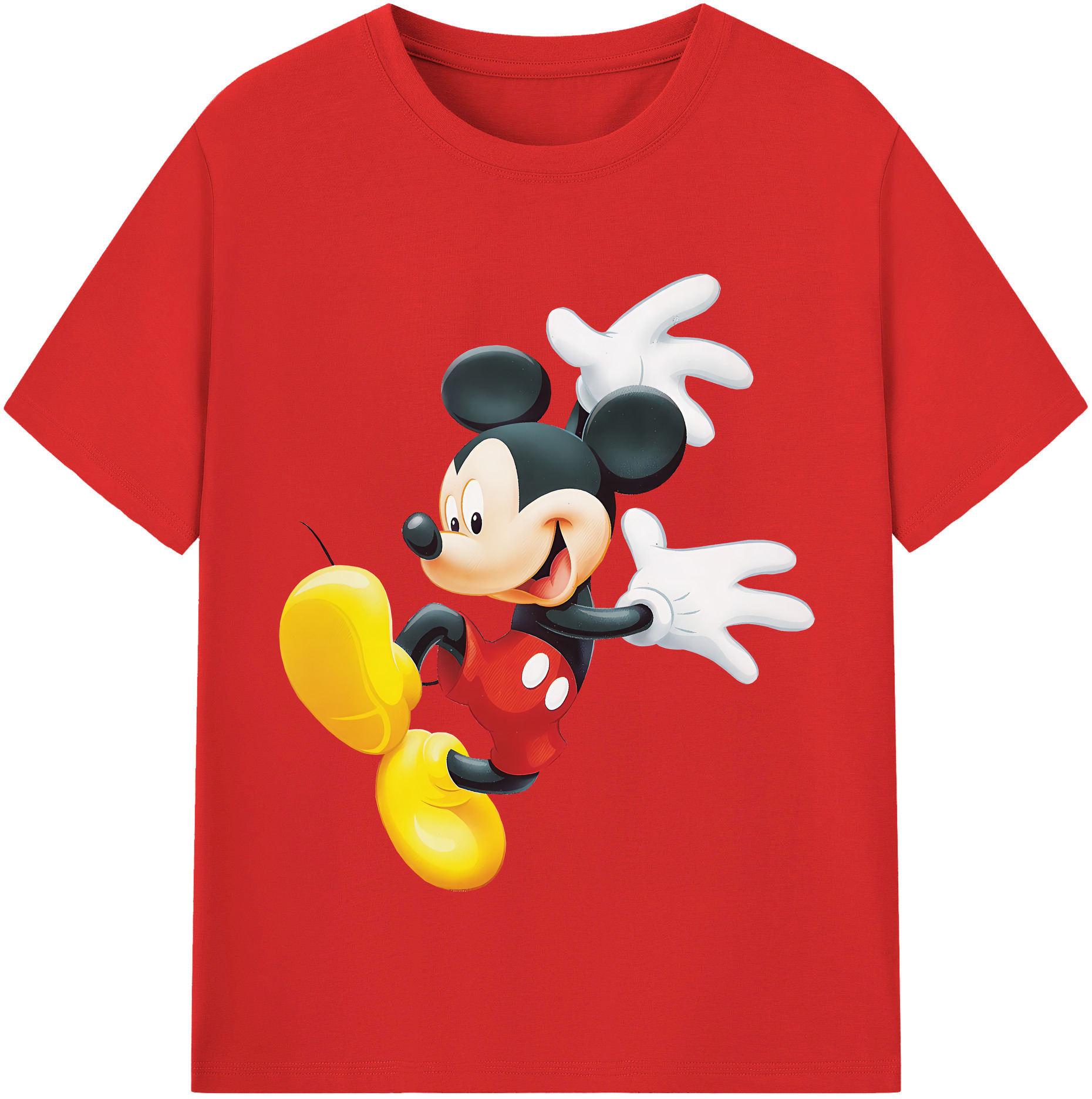 （画像用） ミッキーマウス Mickey Mouse 綿100％半袖Tシャツ（フロントプリント）