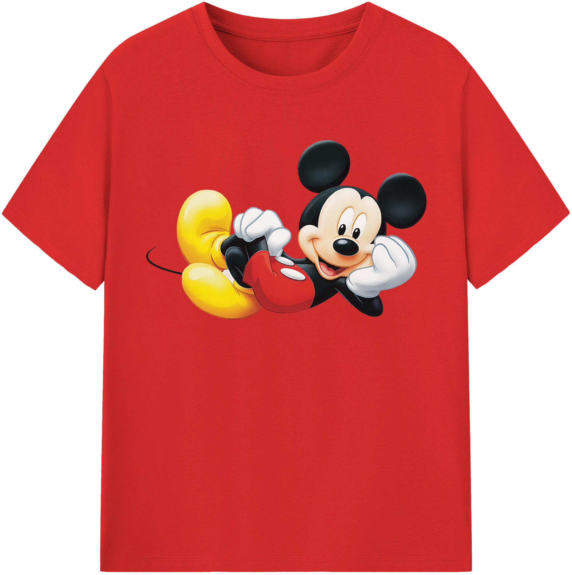 （画像用） ミッキーマウス Mickey Mouse 綿100％半袖Tシャツ（フロントプリント）