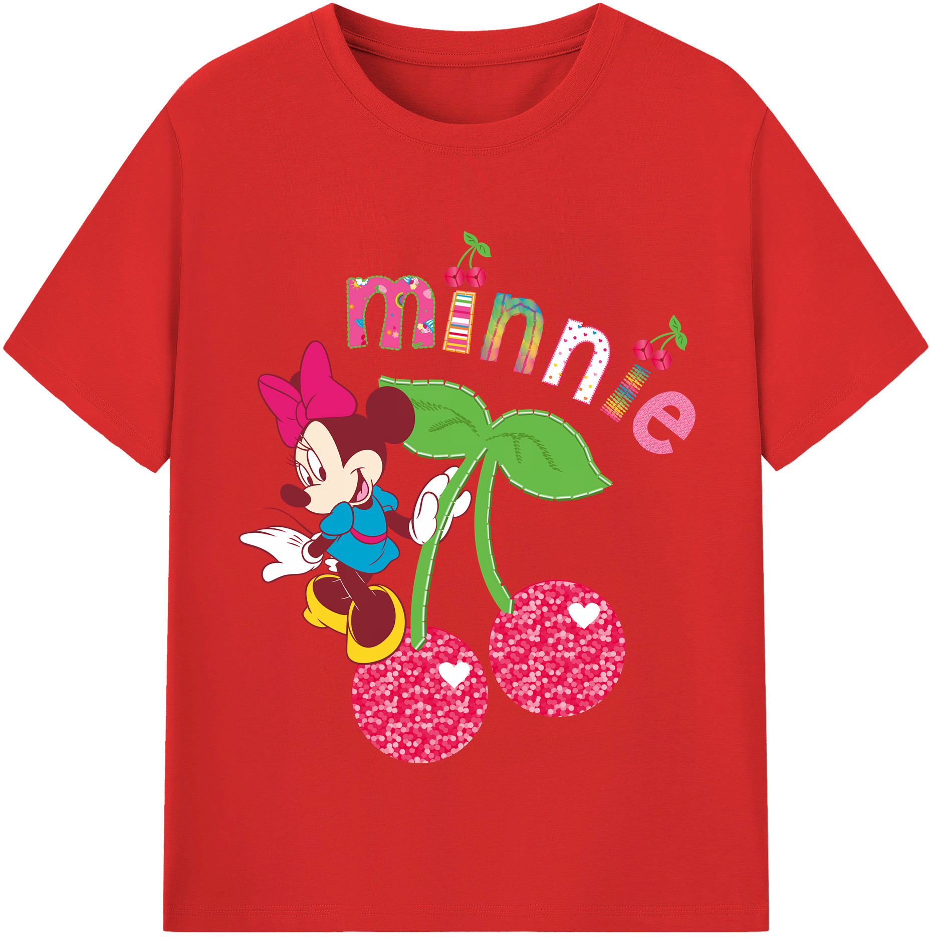 （画像用） ミッキーマウス Mickey Mouse 綿100％半袖Tシャツ（フロントプリント）