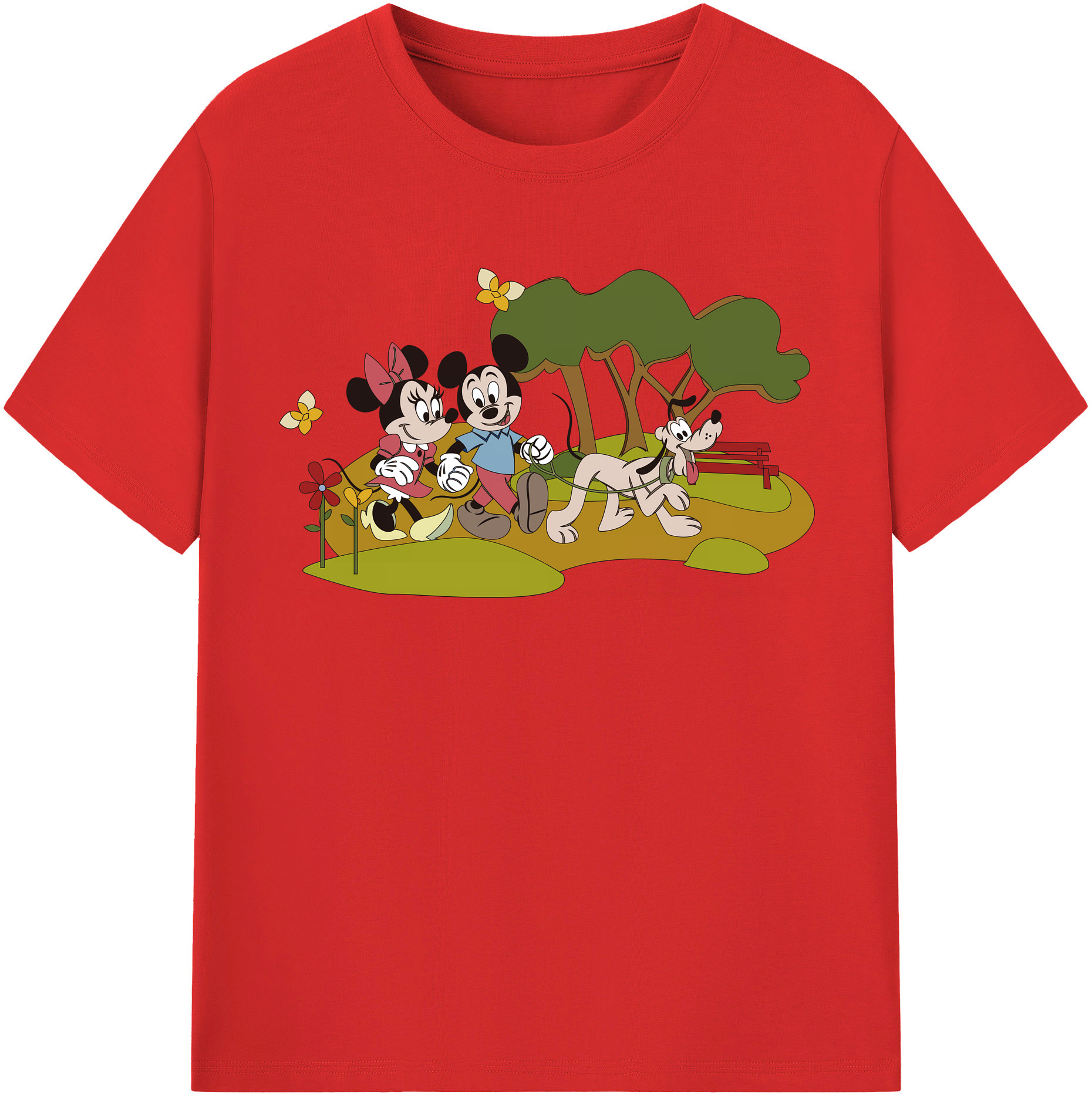 （画像用） ミッキーマウス Mickey Mouse 綿100％半袖Tシャツ（フロントプリント）