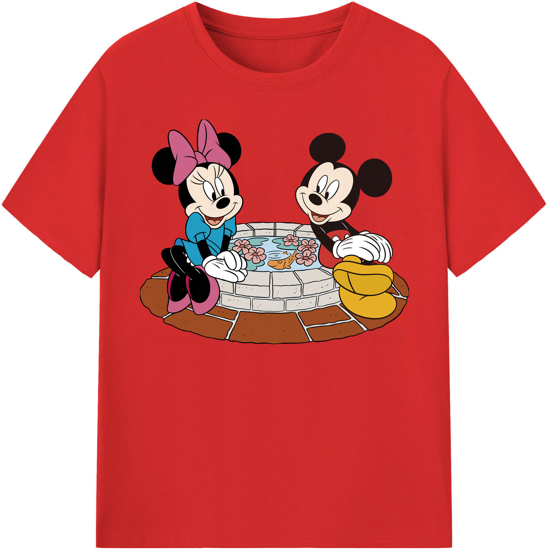 （画像用） ミッキーマウス Mickey Mouse 綿100％半袖Tシャツ（フロントプリント）
