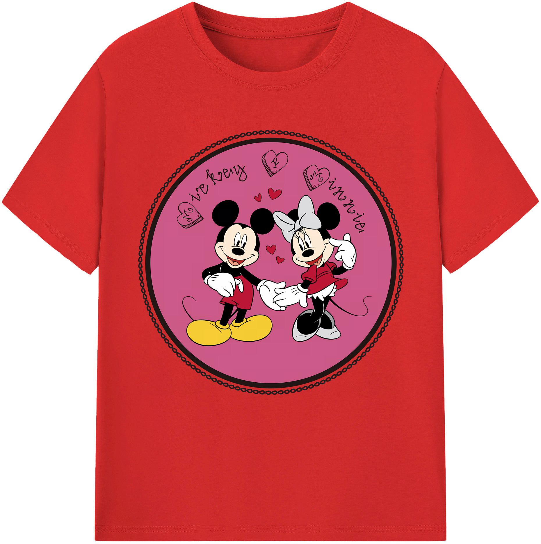 （画像用） ミッキーマウス Mickey Mouse 綿100％半袖Tシャツ（フロントプリント）