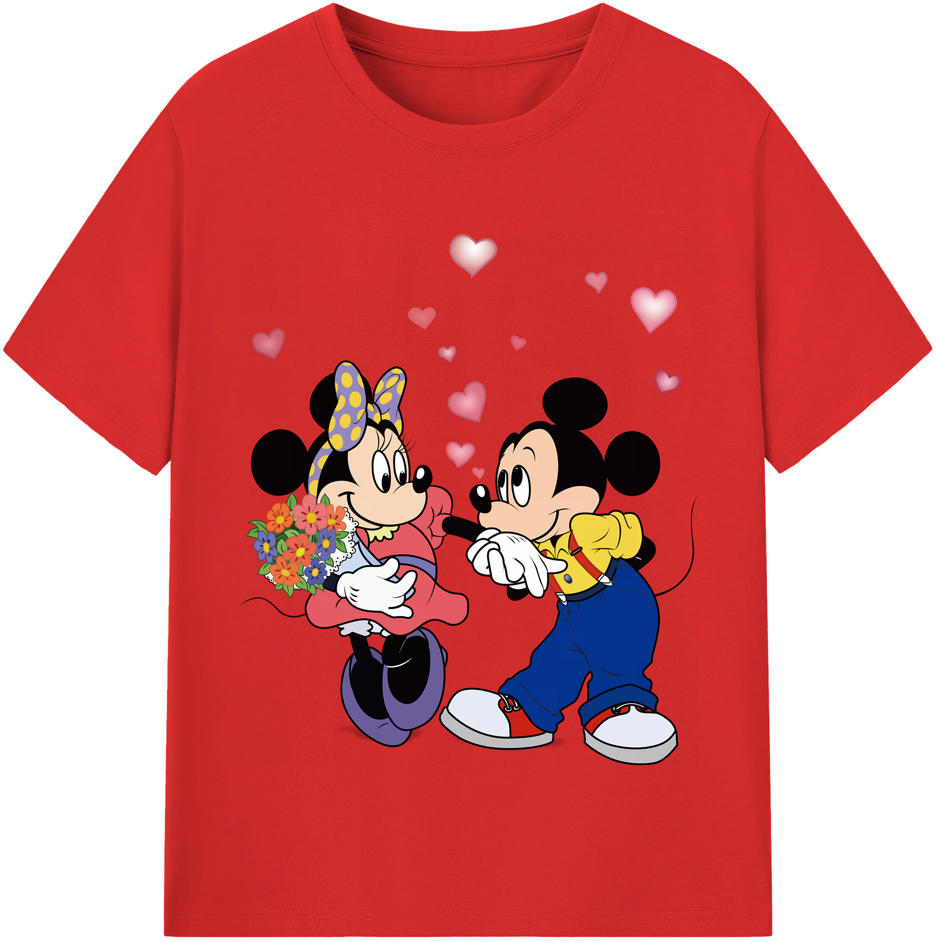 （画像用） ミッキーマウス Mickey Mouse 綿100％半袖Tシャツ（フロントプリント）