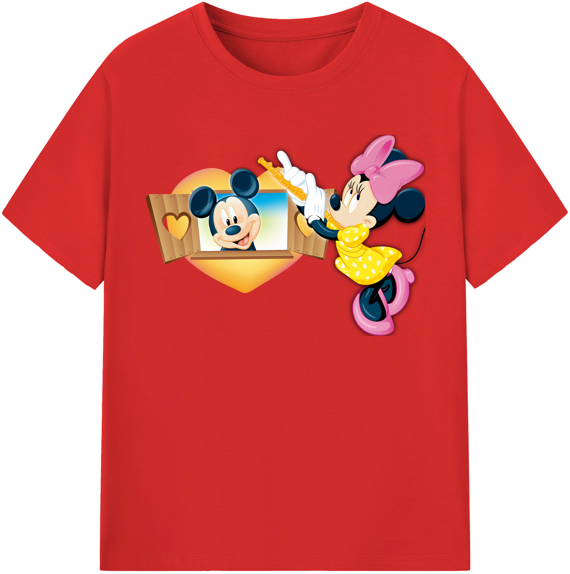 （画像用） ミッキーマウス Mickey Mouse 綿100％半袖Tシャツ（フロントプリント）