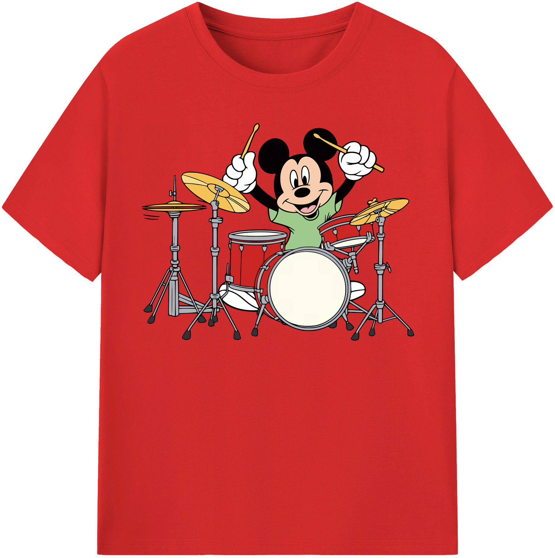 （画像用） ミッキーマウス Mickey Mouse 綿100％半袖Tシャツ（フロントプリント）