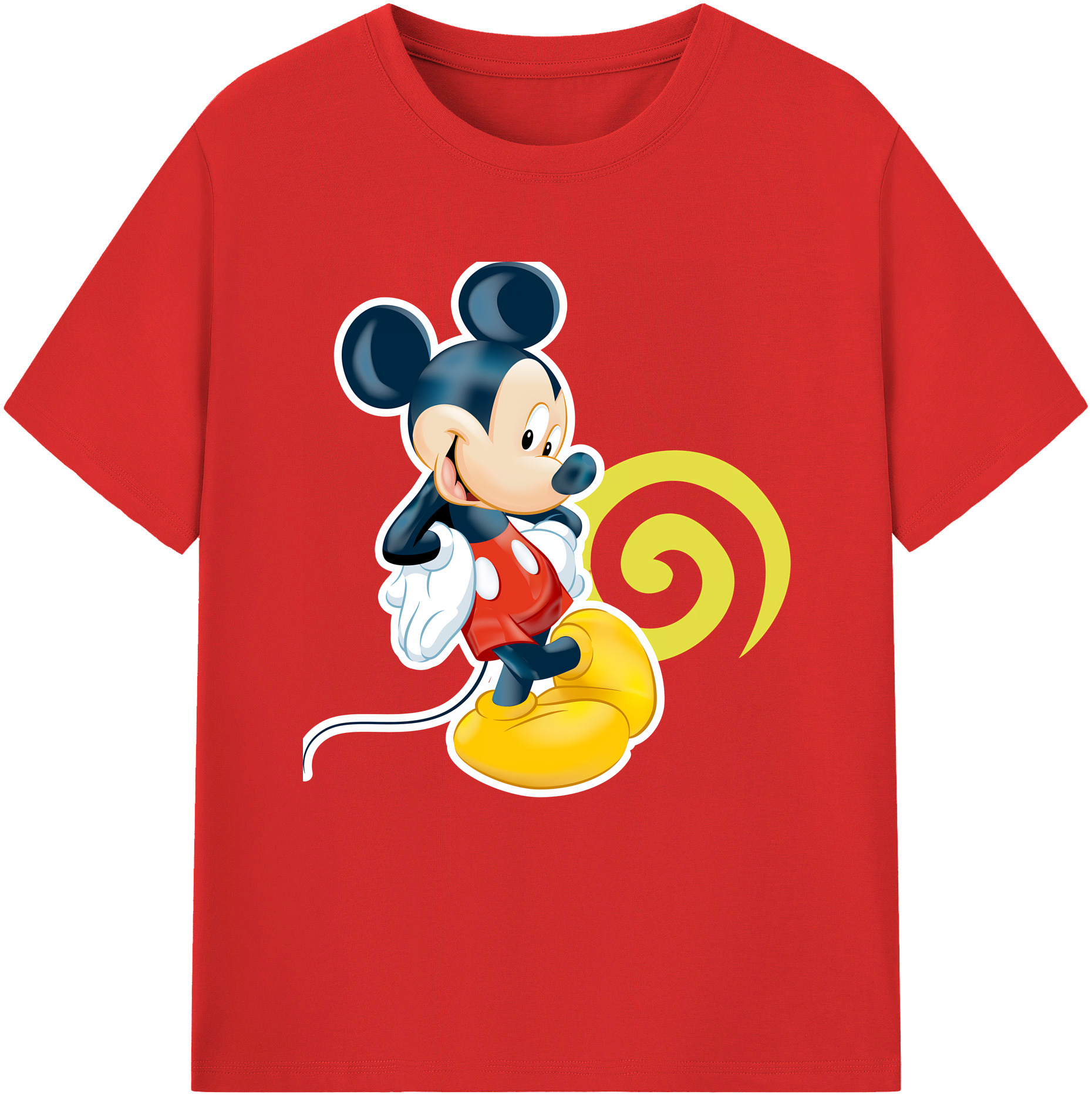 （画像用） ミッキーマウス Mickey Mouse 綿100％半袖Tシャツ（フロントプリント）