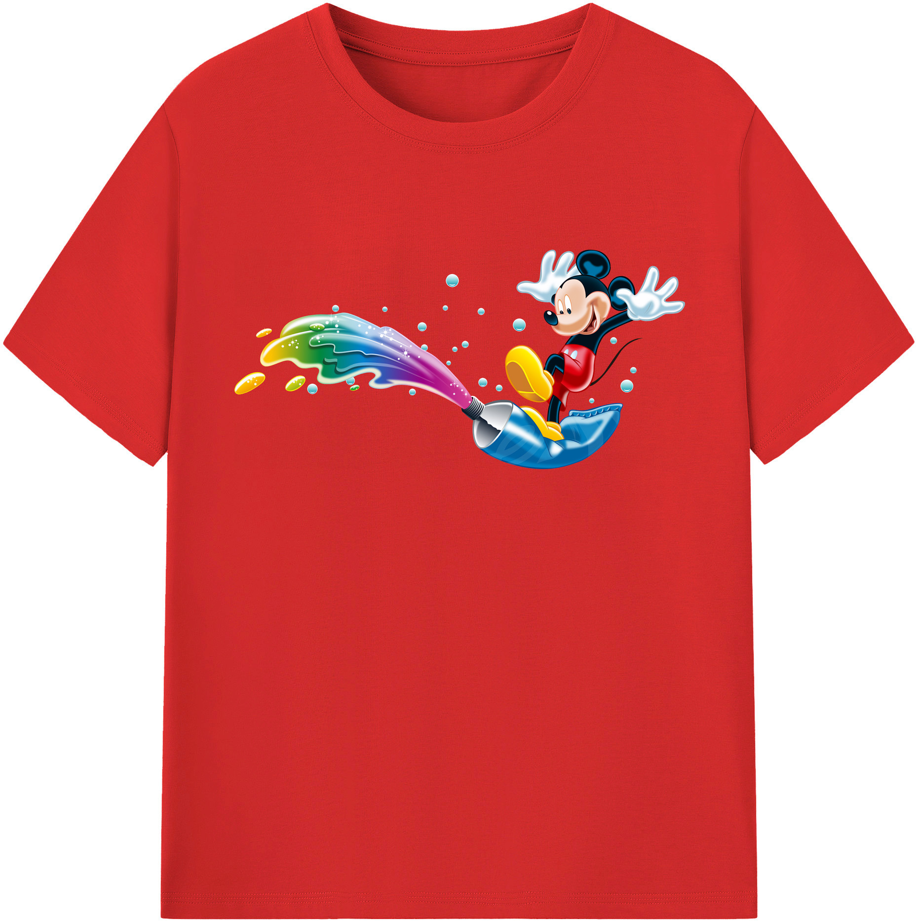 （画像用） ミッキーマウス Mickey Mouse 綿100％半袖Tシャツ（フロントプリント）