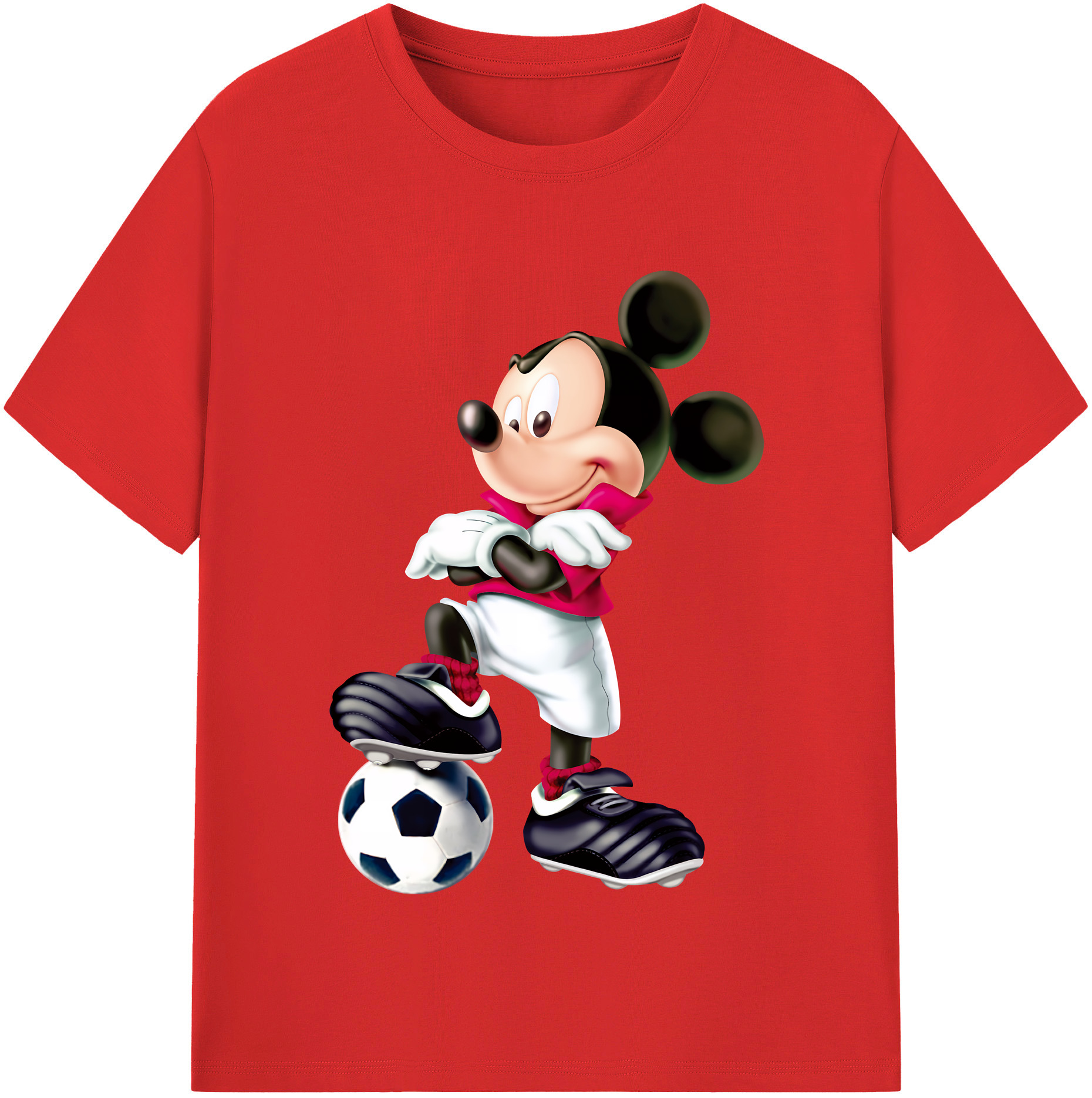 （画像用） ミッキーマウス Mickey Mouse 綿100％半袖Tシャツ（フロントプリント）