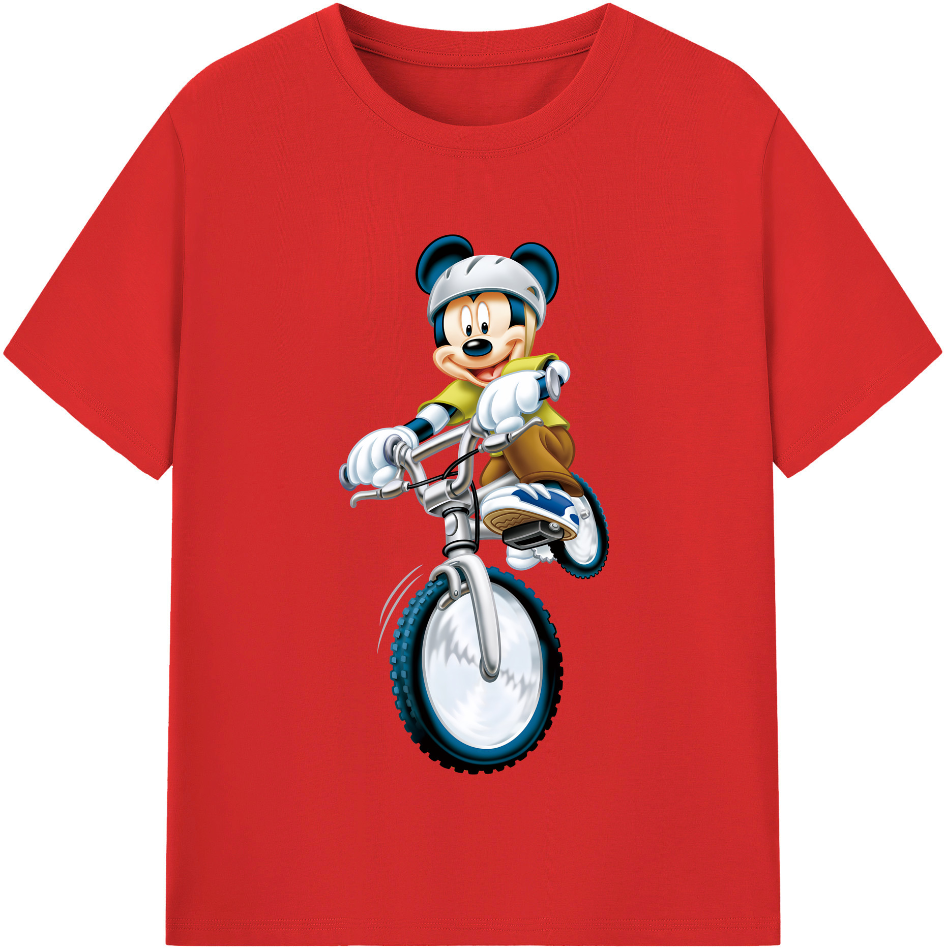 （画像用） ミッキーマウス Mickey Mouse 綿100％半袖Tシャツ（フロントプリント）