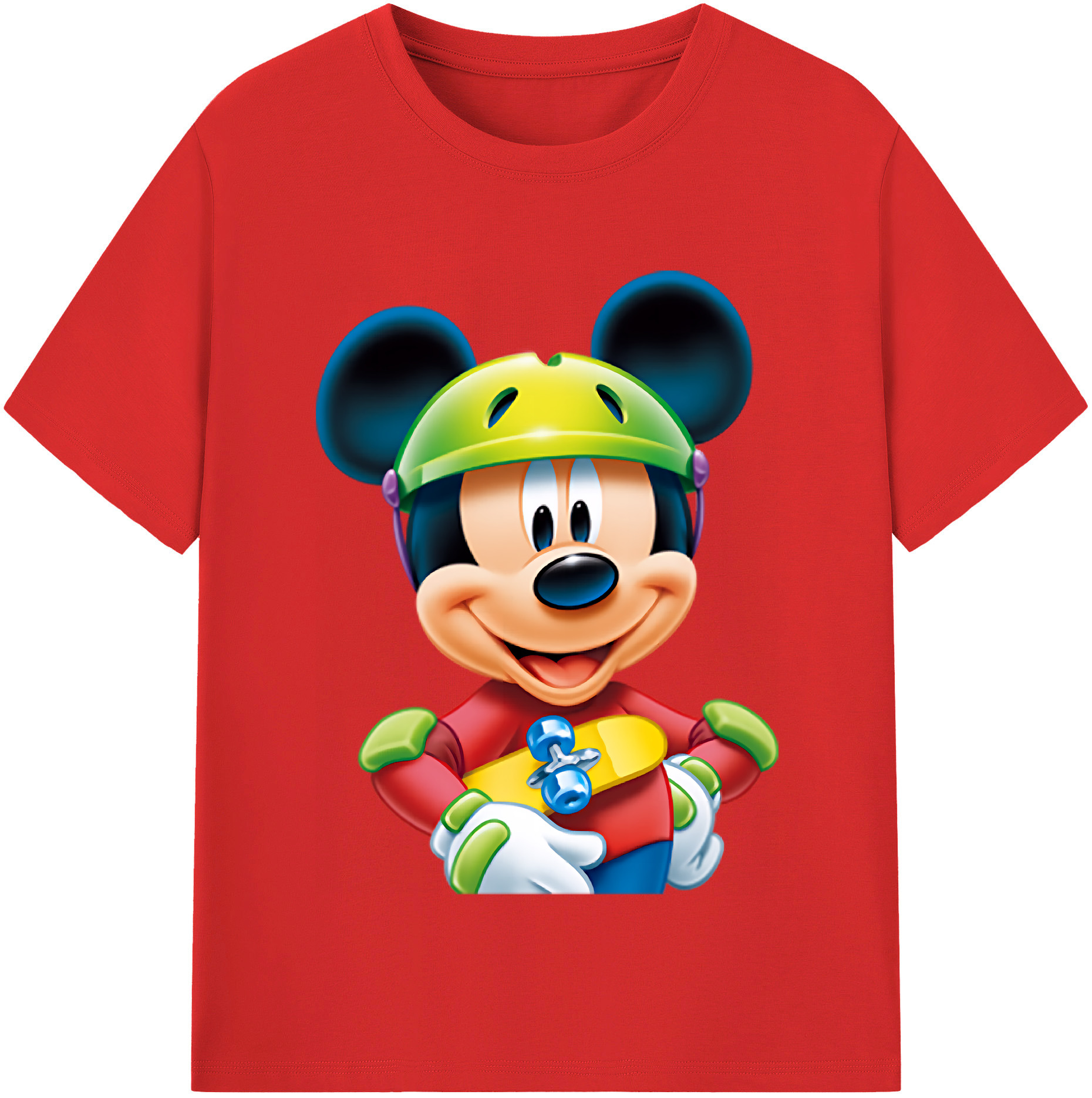 （画像用） ミッキーマウス Mickey Mouse 綿100％半袖Tシャツ（フロントプリント）