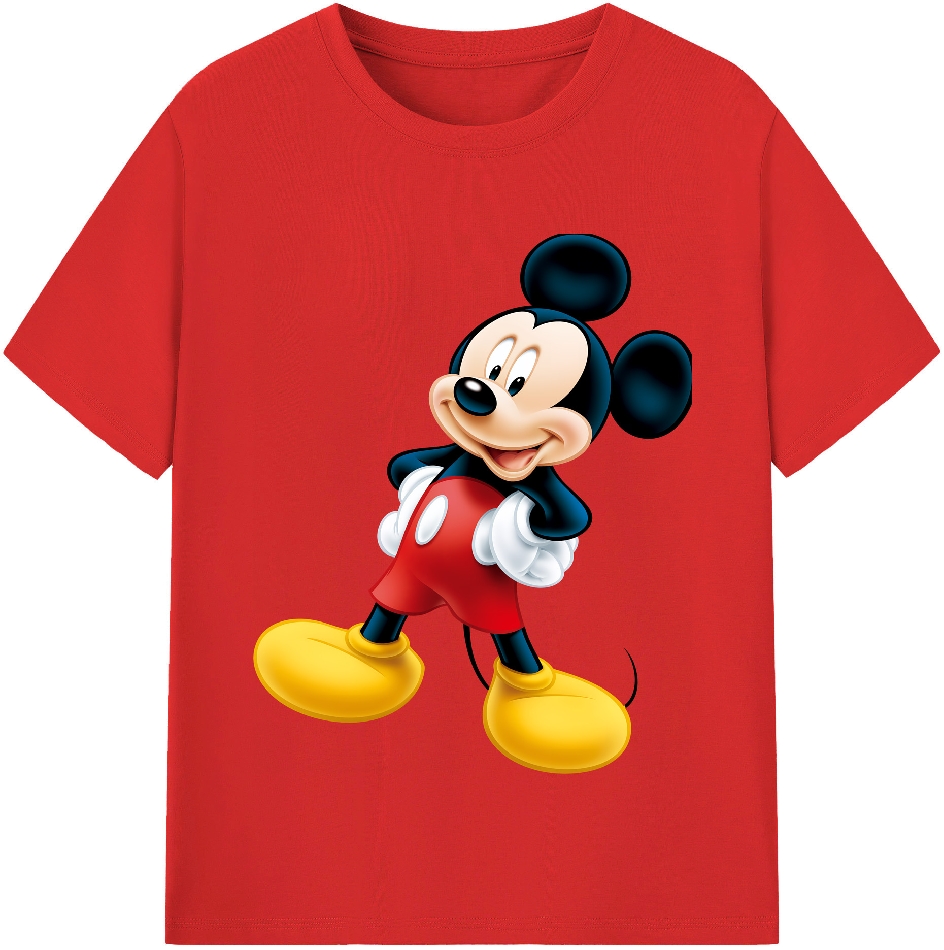 （画像用） ミッキーマウス Mickey Mouse 綿100％半袖Tシャツ（フロントプリント）