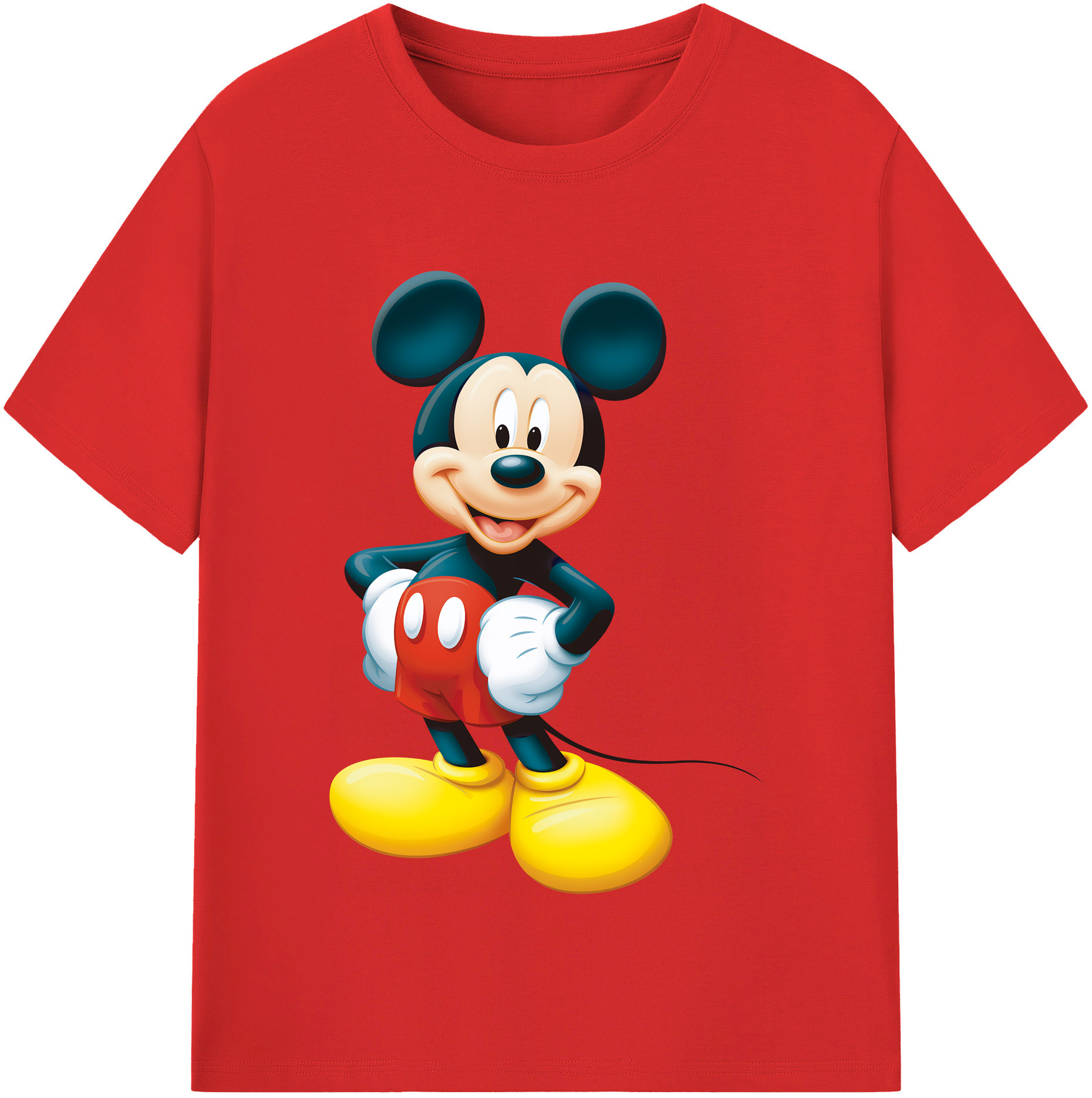 （画像用） ミッキーマウス Mickey Mouse 綿100％半袖Tシャツ（フロントプリント）