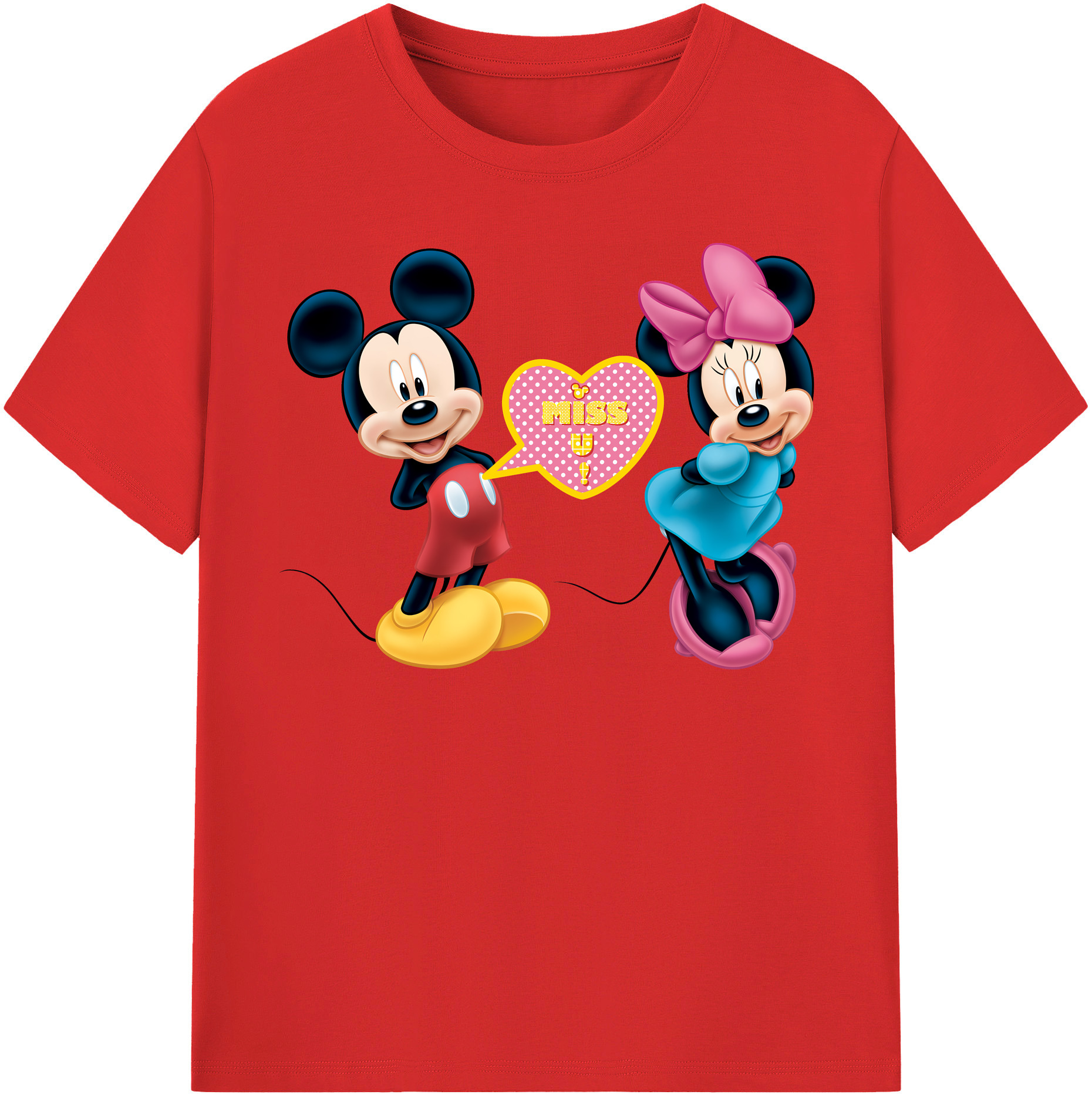 （画像用） ミッキーマウス Mickey Mouse 綿100％半袖Tシャツ（フロントプリント）