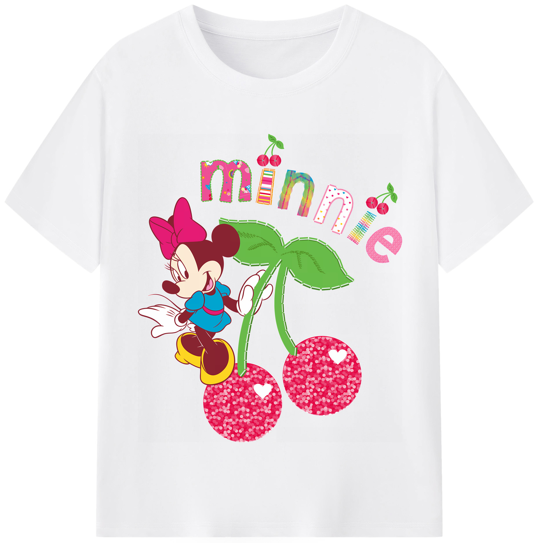 （画像用） ミッキーマウス Mickey Mouse 綿100％半袖Tシャツ（フロントプリント）