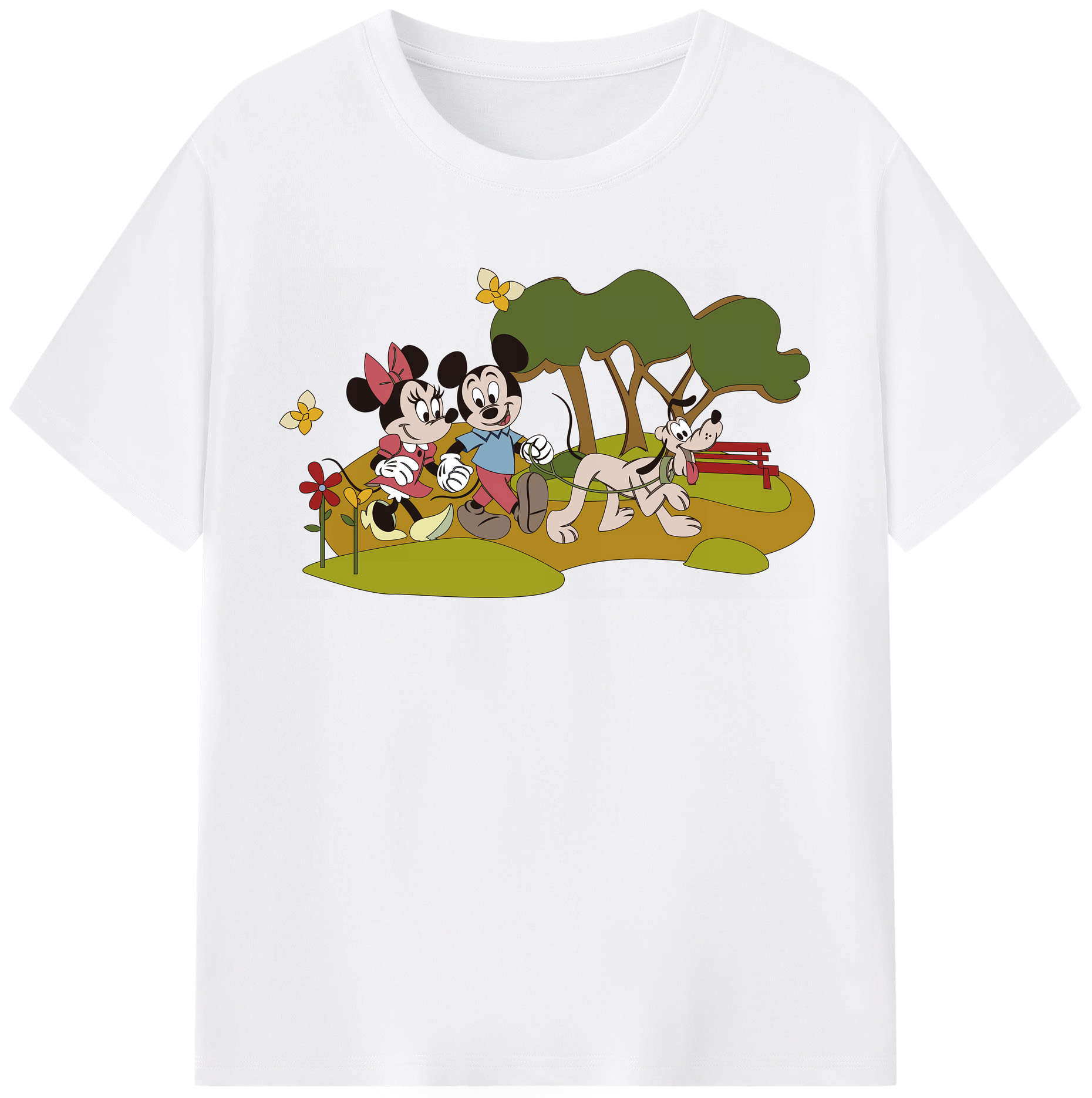（画像用） ミッキーマウス Mickey Mouse 綿100％半袖Tシャツ（フロントプリント）