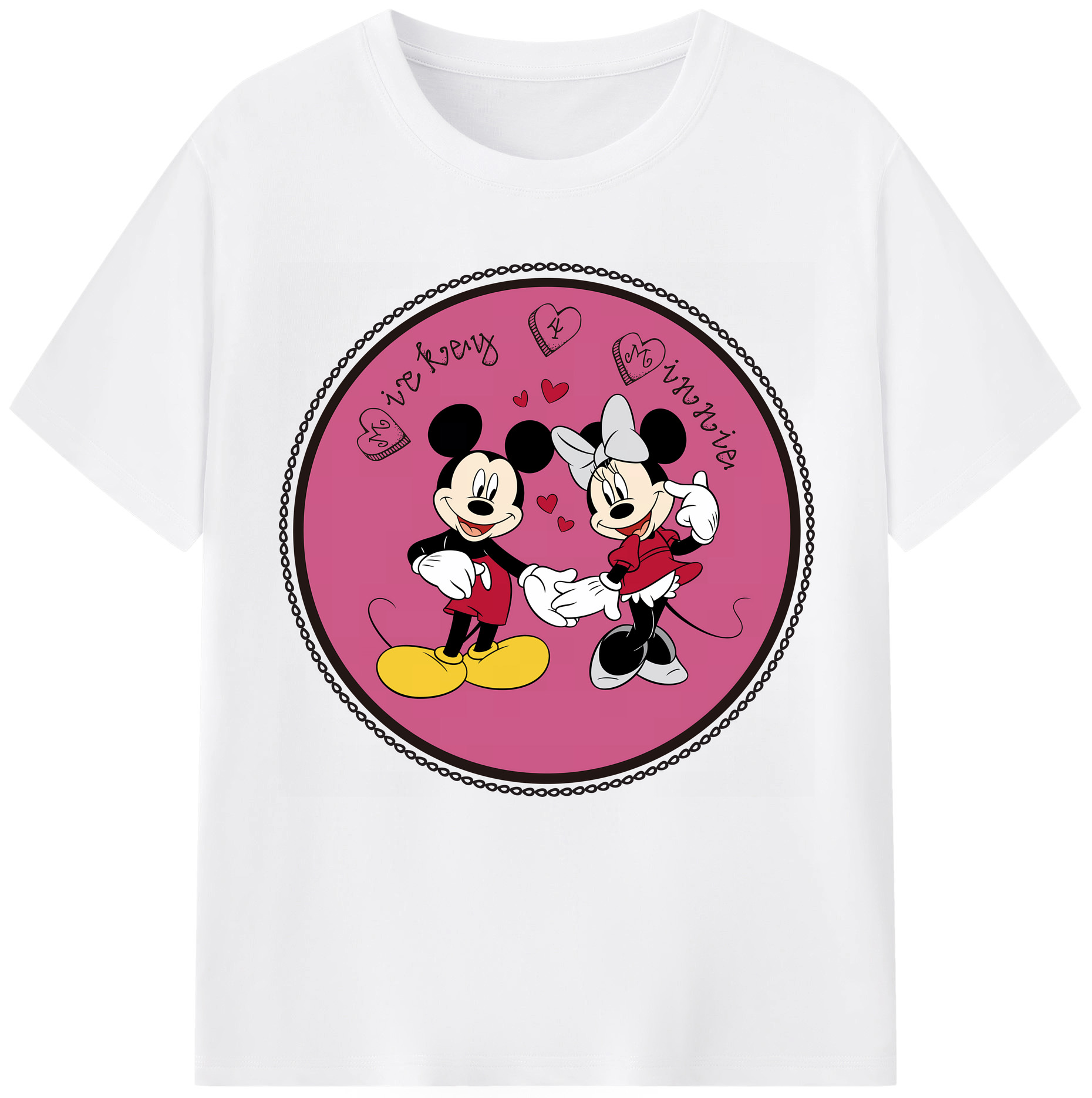 （画像用） ミッキーマウス Mickey Mouse 綿100％半袖Tシャツ（フロントプリント）