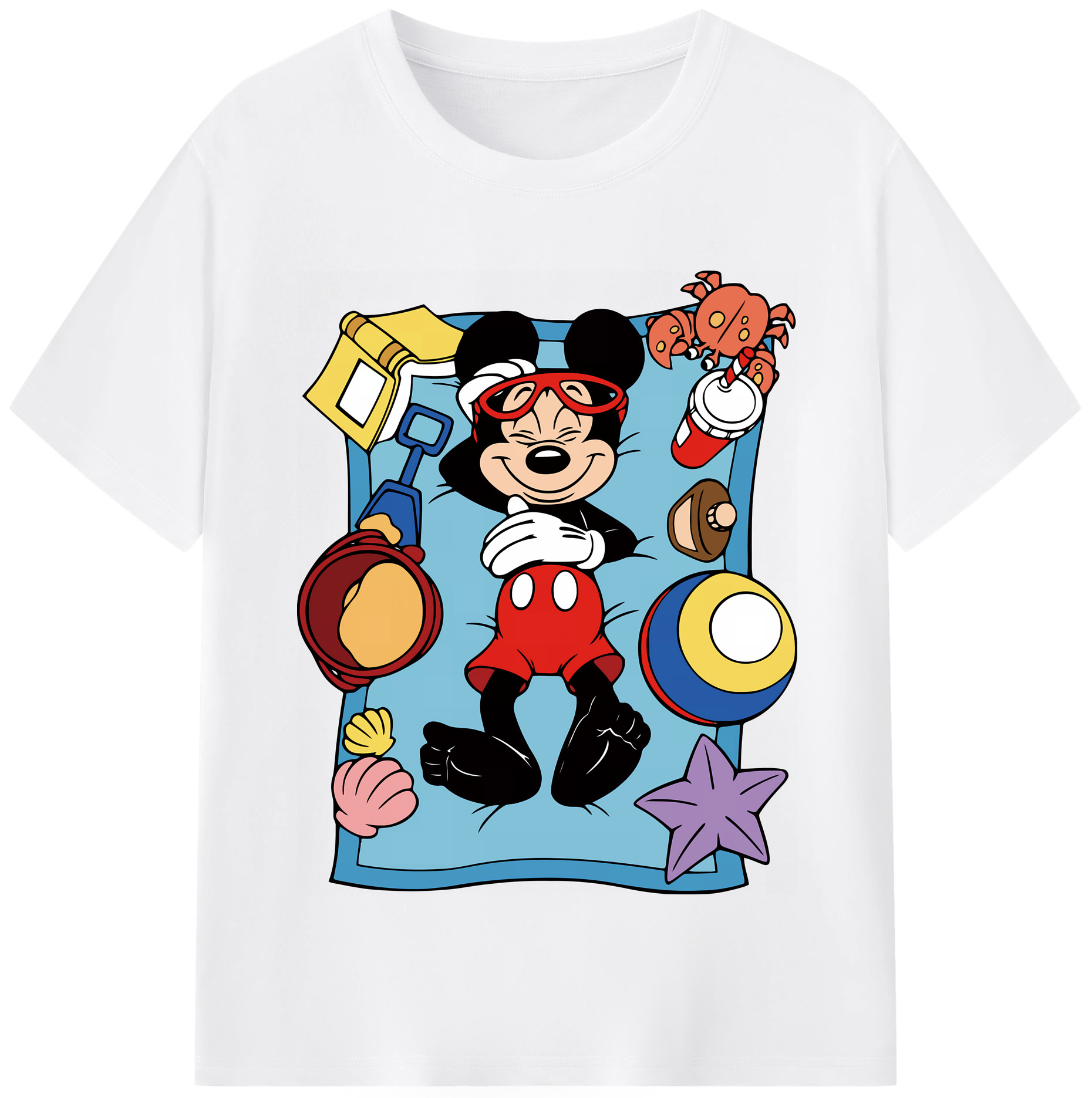 （画像用） ミッキーマウス Mickey Mouse 綿100％半袖Tシャツ（フロントプリント）