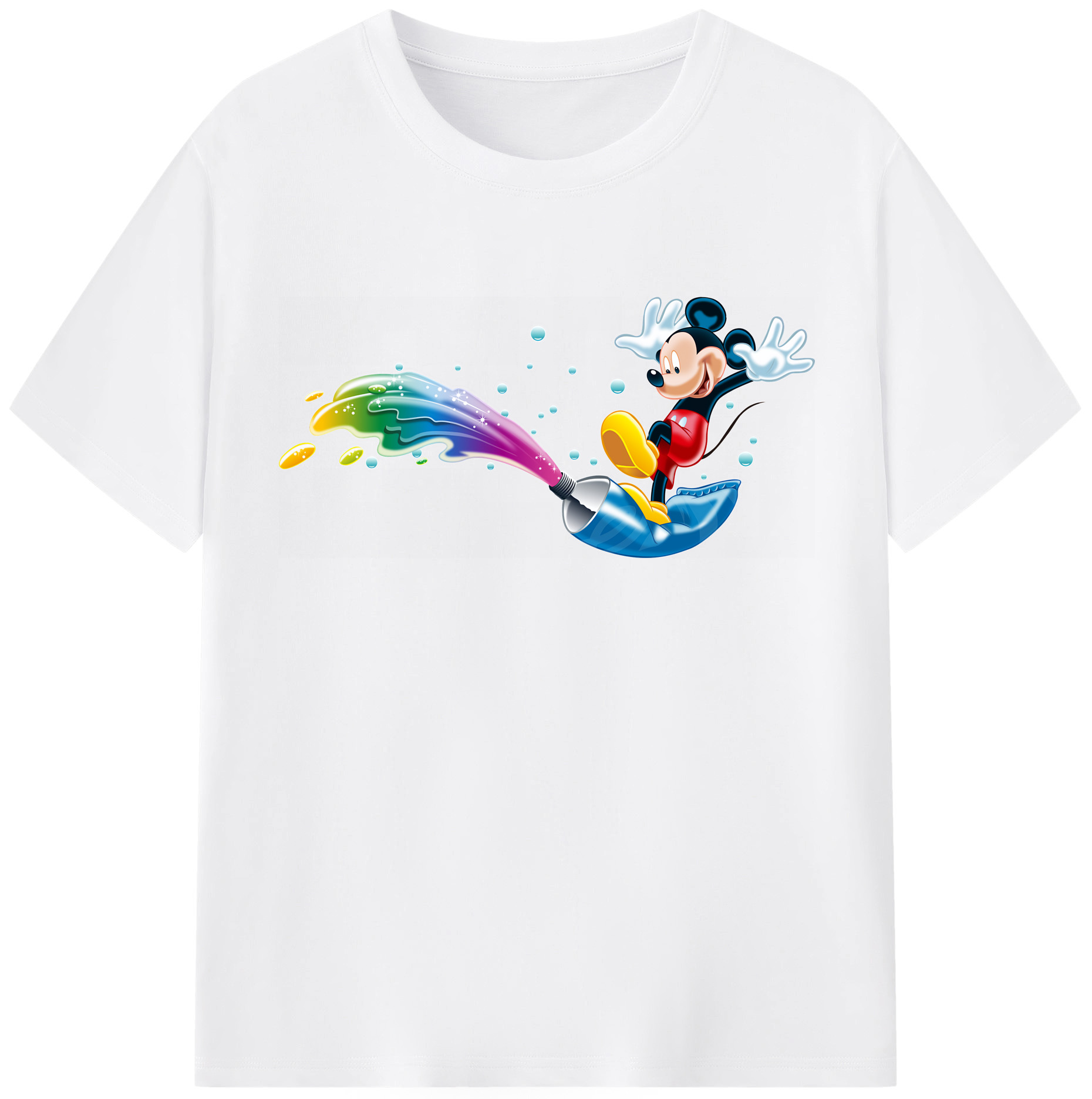 （画像用） ミッキーマウス Mickey Mouse 綿100％半袖Tシャツ（フロントプリント）