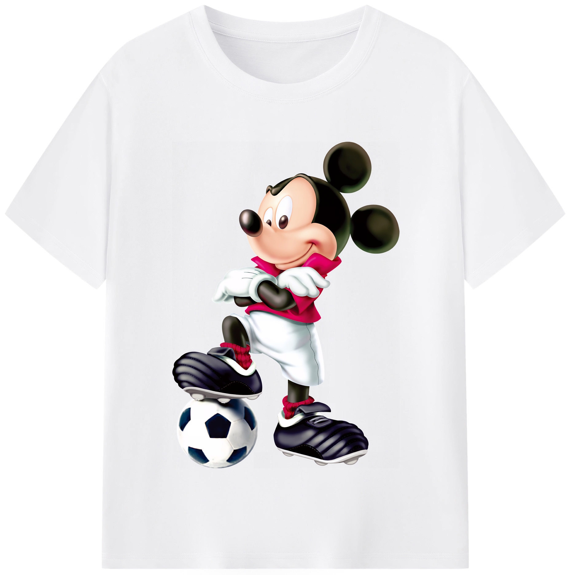 （画像用） ミッキーマウス Mickey Mouse 綿100％半袖Tシャツ（フロントプリント）