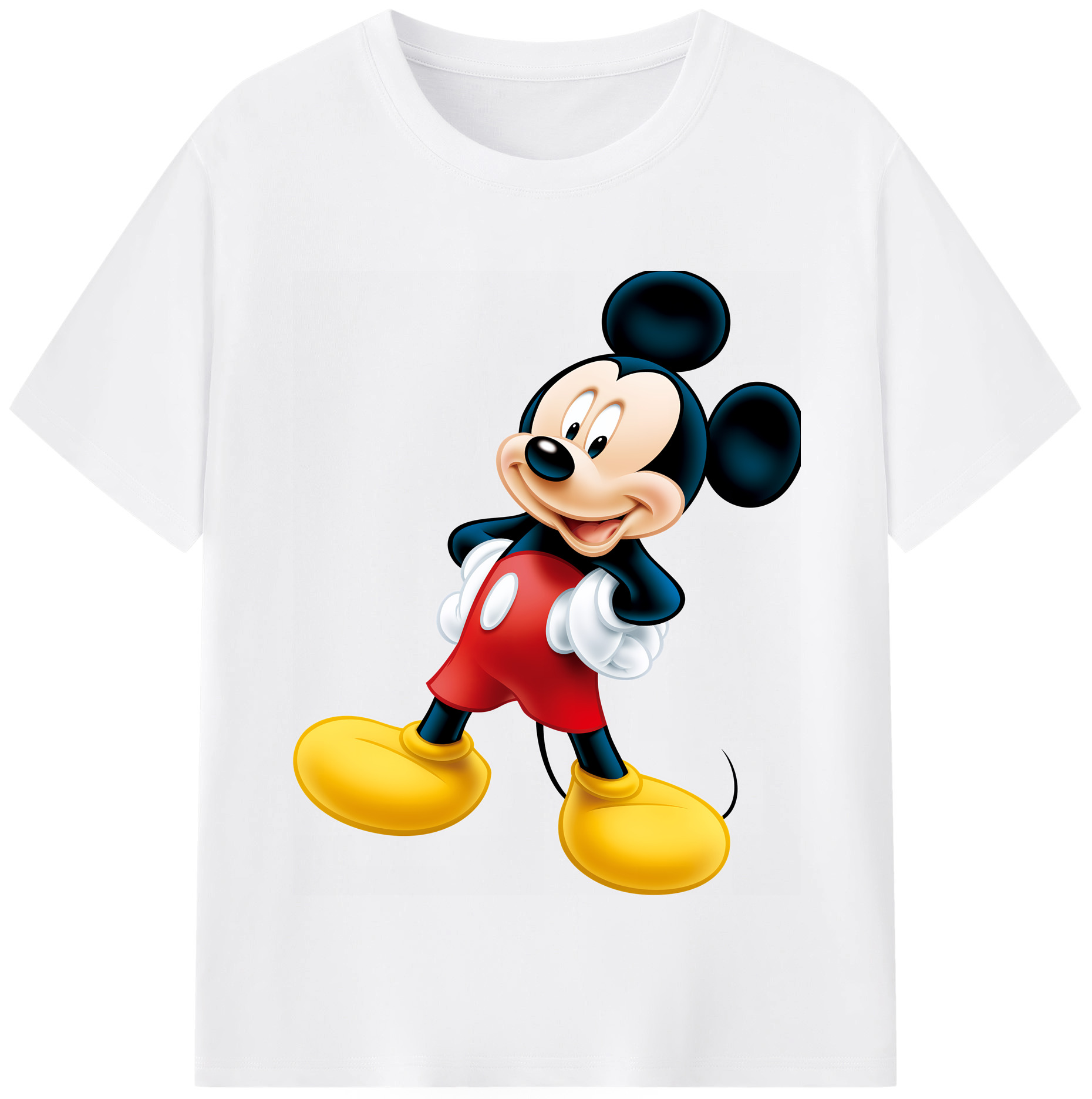 （画像用） ミッキーマウス Mickey Mouse 綿100％半袖Tシャツ（フロントプリント）