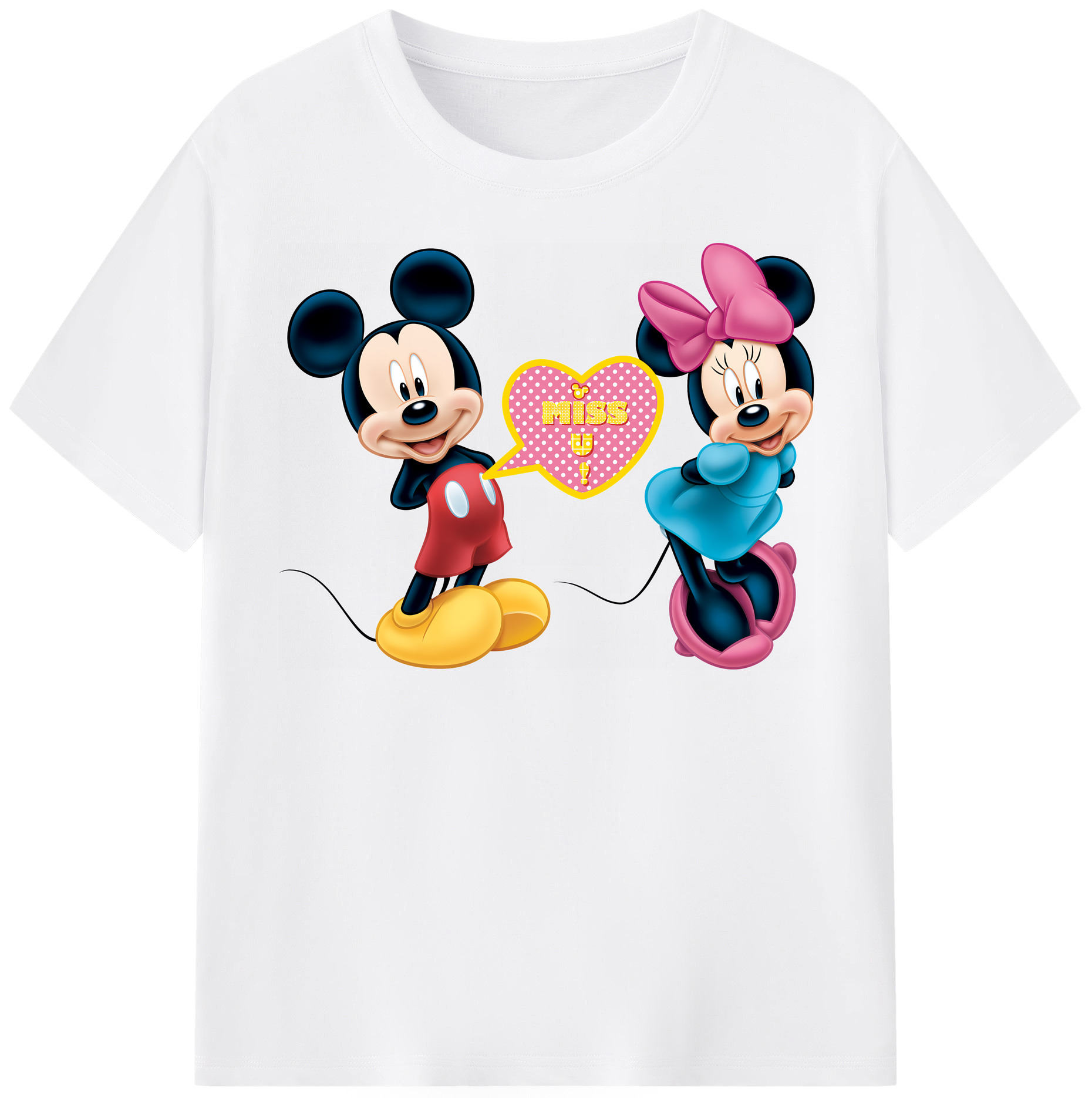 （画像用） ミッキーマウス Mickey Mouse 綿100％半袖Tシャツ（フロントプリント）