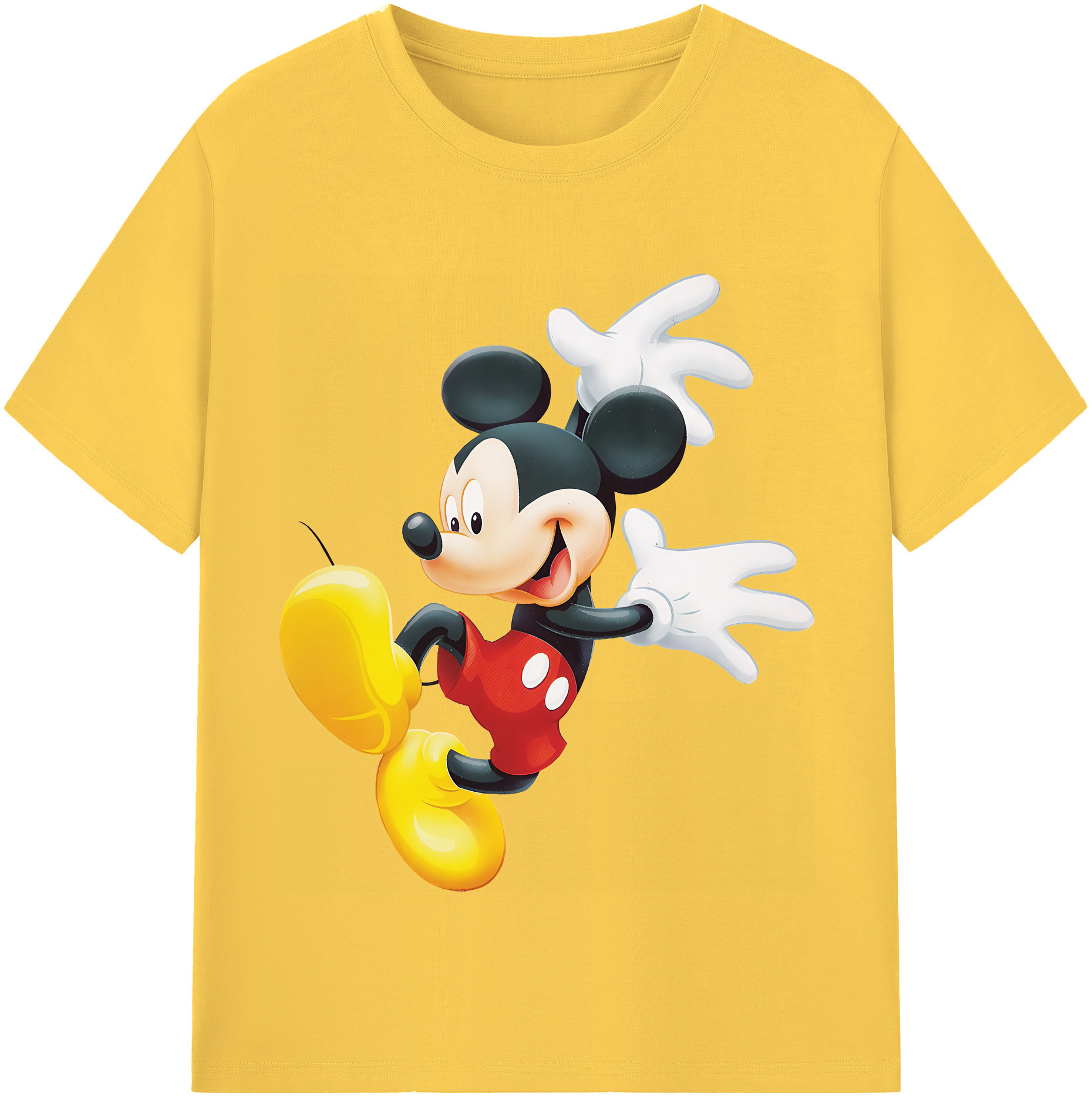 （画像用） ミッキーマウス Mickey Mouse 綿100％半袖Tシャツ（フロントプリント）