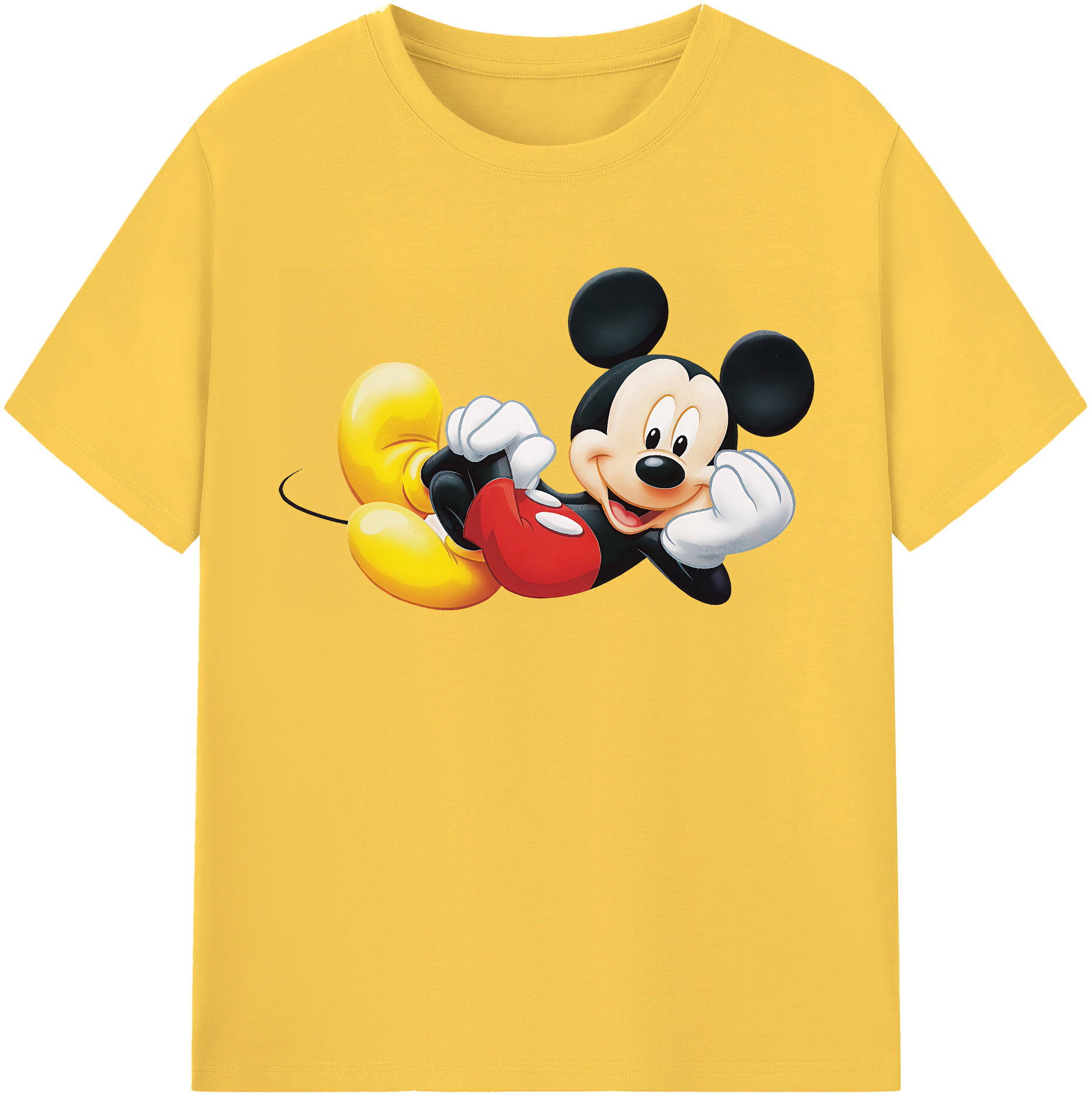 （画像用） ミッキーマウス Mickey Mouse 綿100％半袖Tシャツ（フロントプリント）