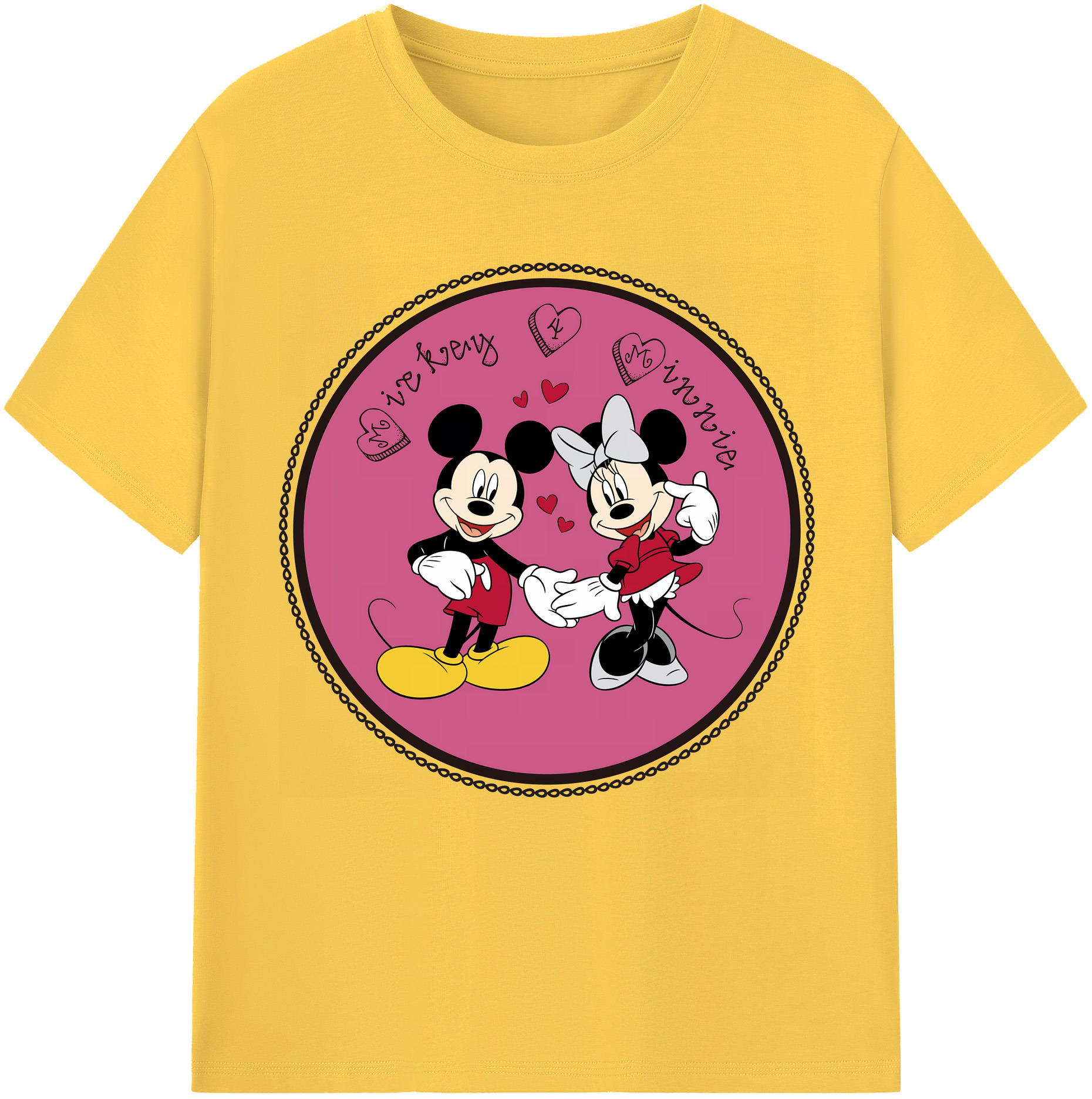 （画像用） ミッキーマウス Mickey Mouse 綿100％半袖Tシャツ（フロントプリント）