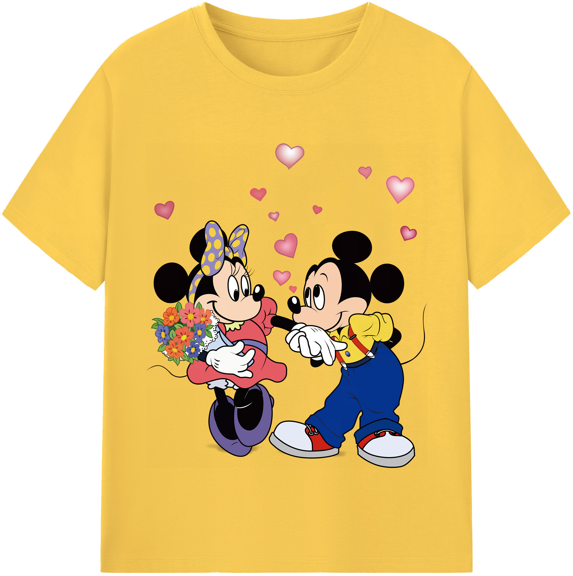 （画像用） ミッキーマウス Mickey Mouse 綿100％半袖Tシャツ（フロントプリント）