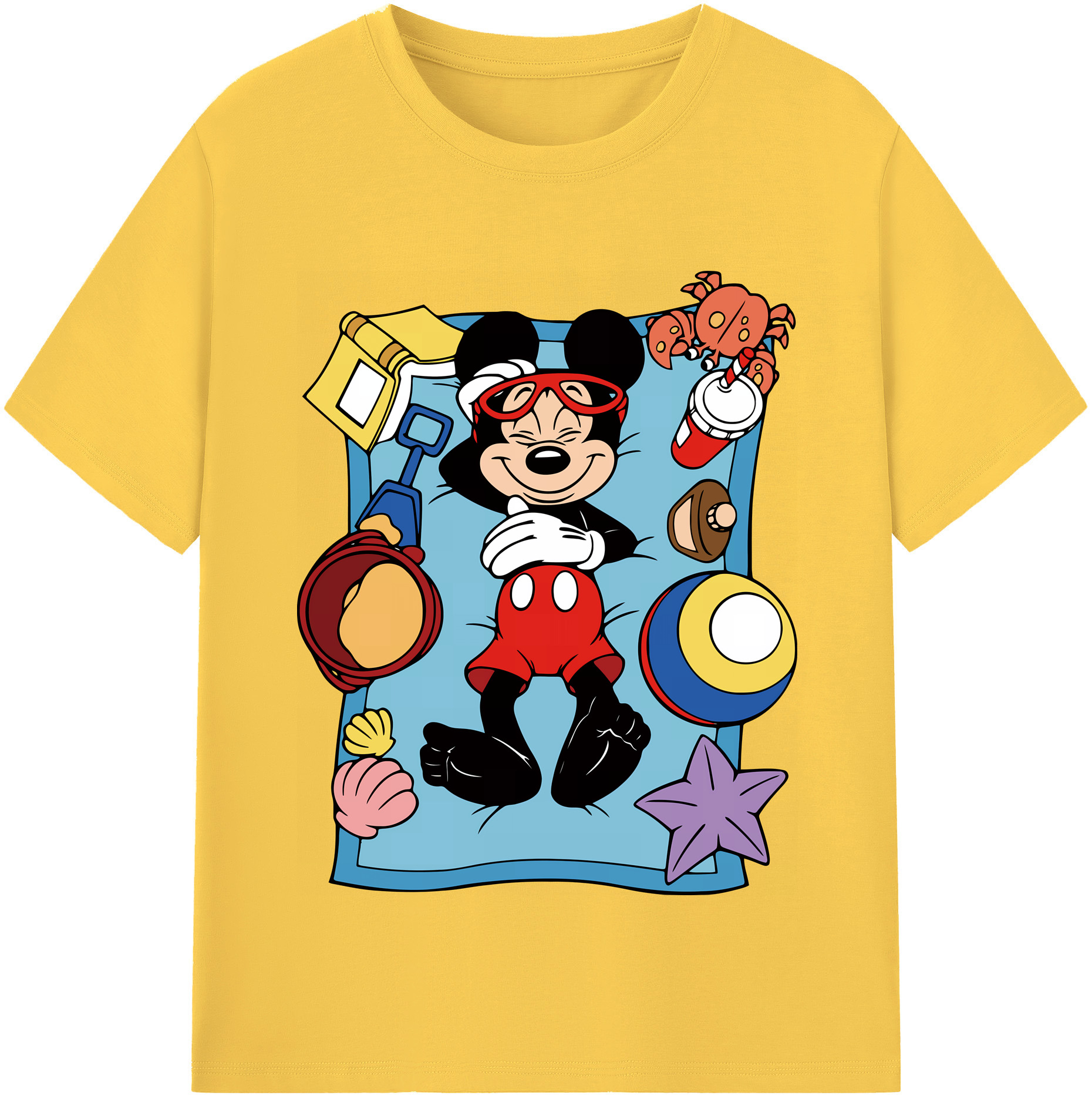（画像用） ミッキーマウス Mickey Mouse 綿100％半袖Tシャツ（フロントプリント）