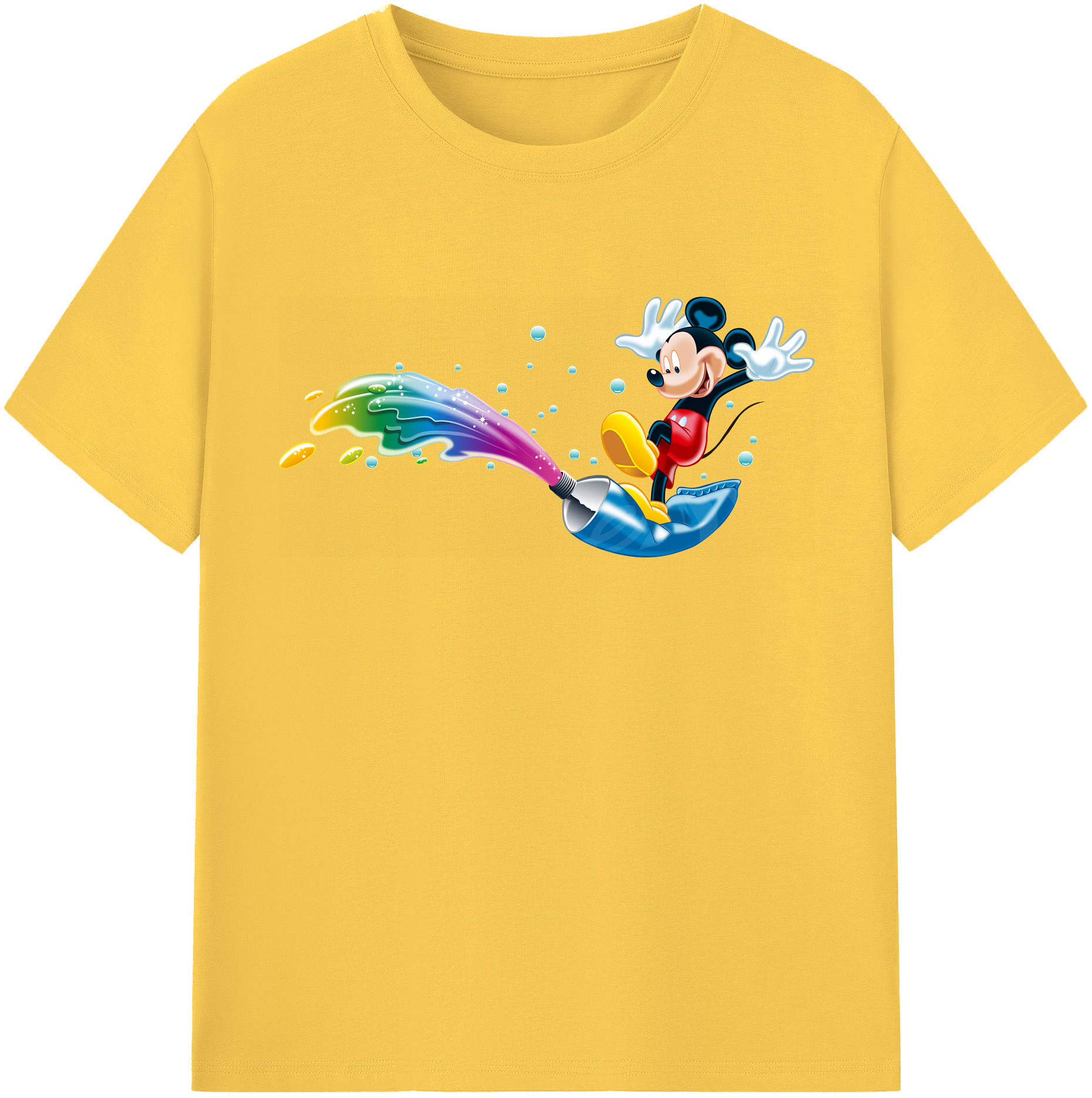 （画像用） ミッキーマウス Mickey Mouse 綿100％半袖Tシャツ（フロントプリント）