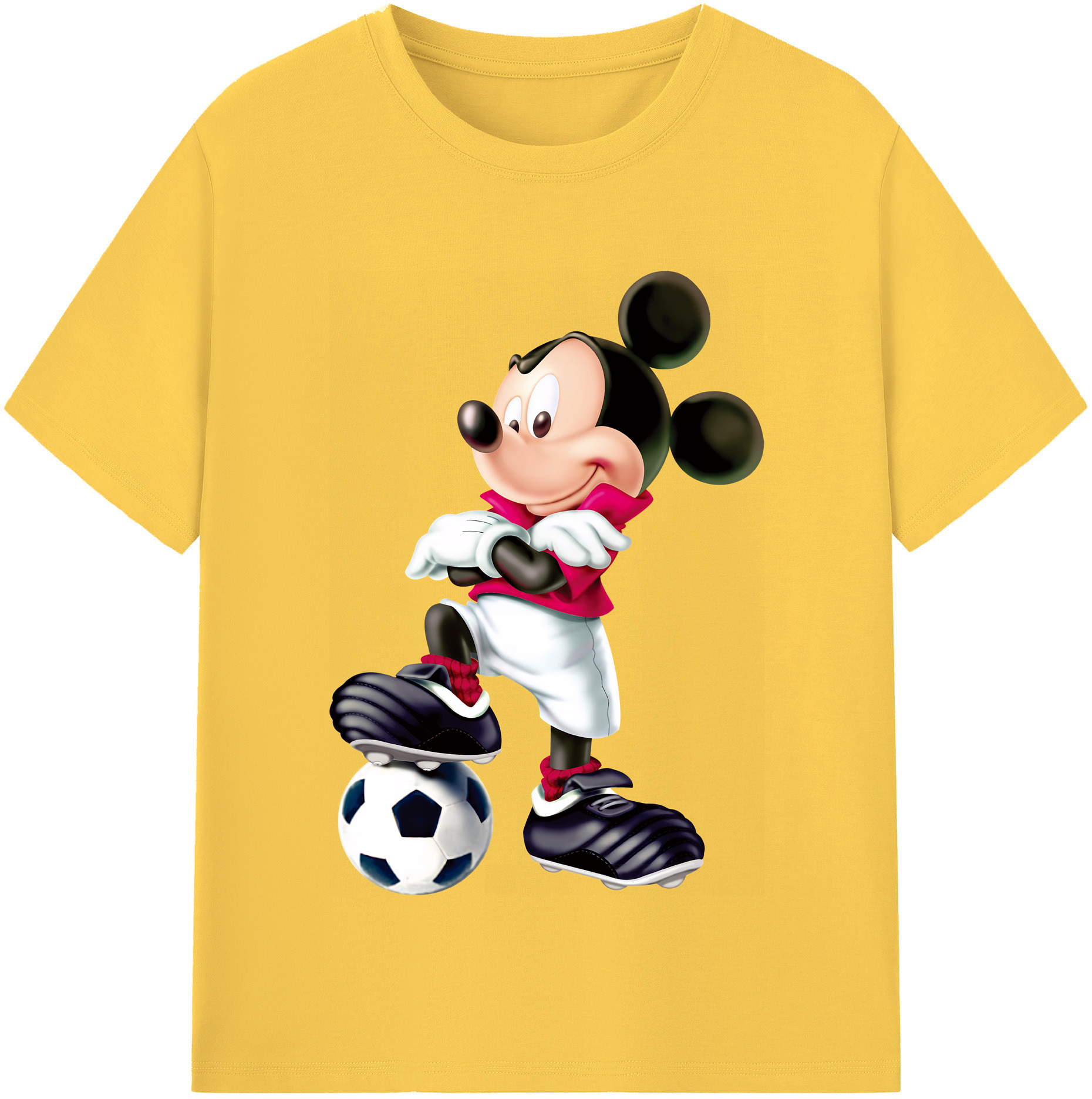 （画像用） ミッキーマウス Mickey Mouse 綿100％半袖Tシャツ（フロントプリント）