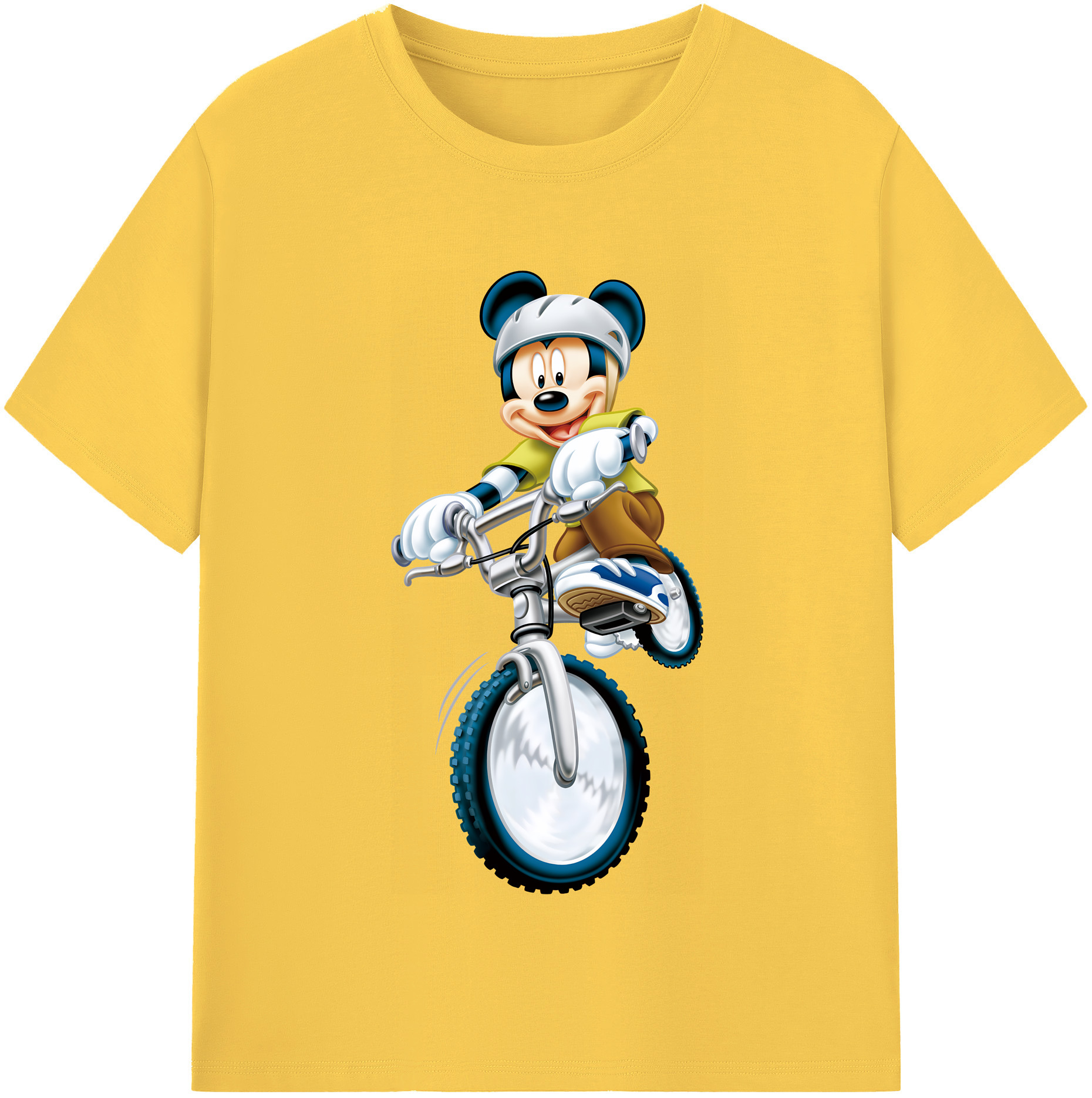 （画像用） ミッキーマウス Mickey Mouse 綿100％半袖Tシャツ（フロントプリント）